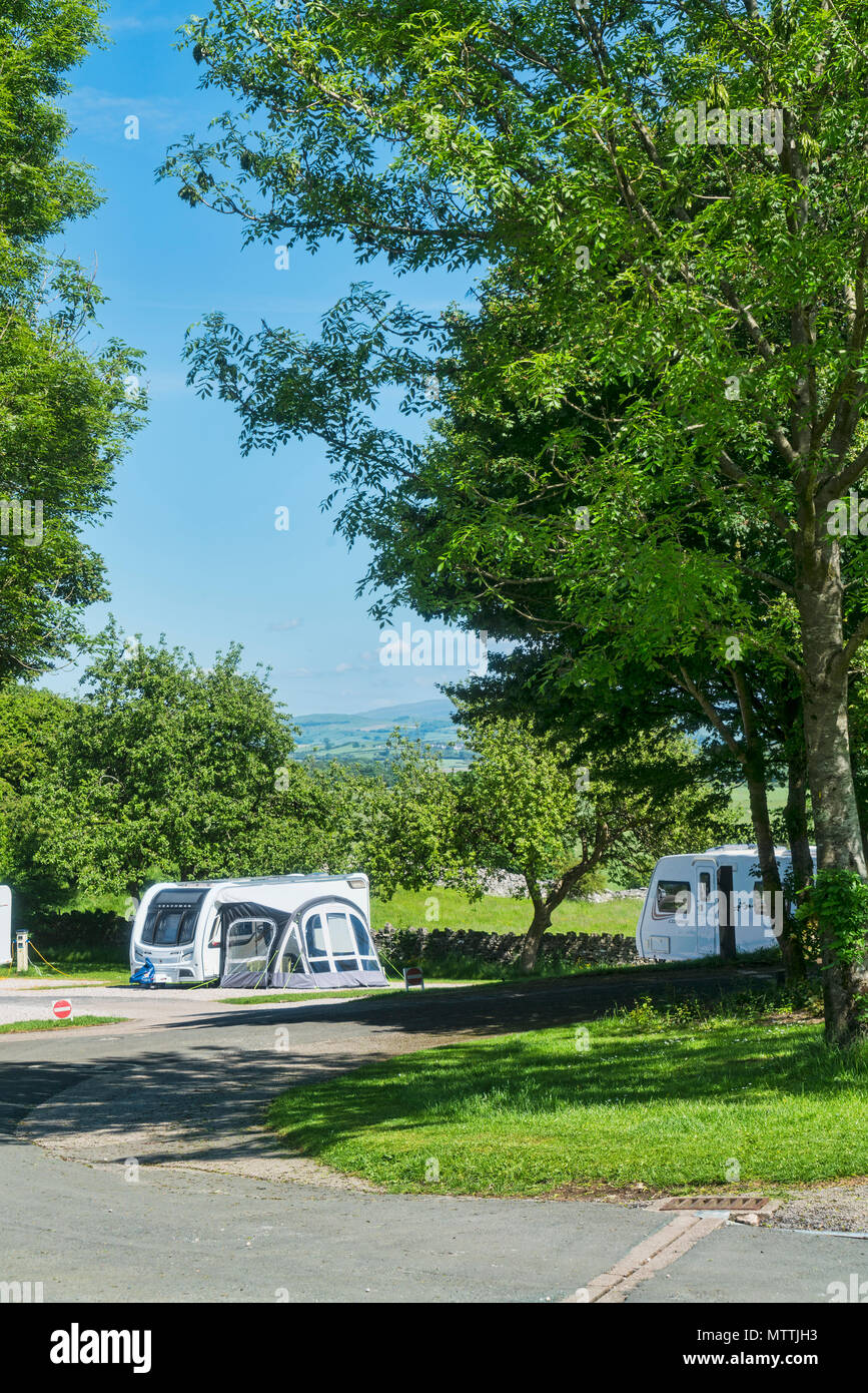 Meathop fell caravan club site, Grangeoversands, Cumbria, UK Stock