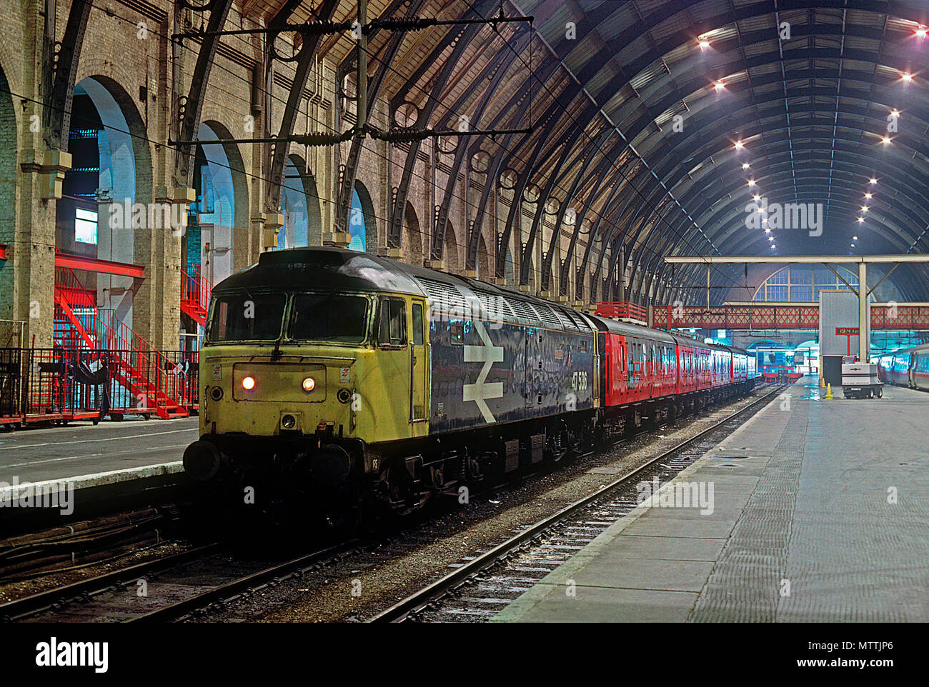 A class 47 diesel number 47536 waits for the booked