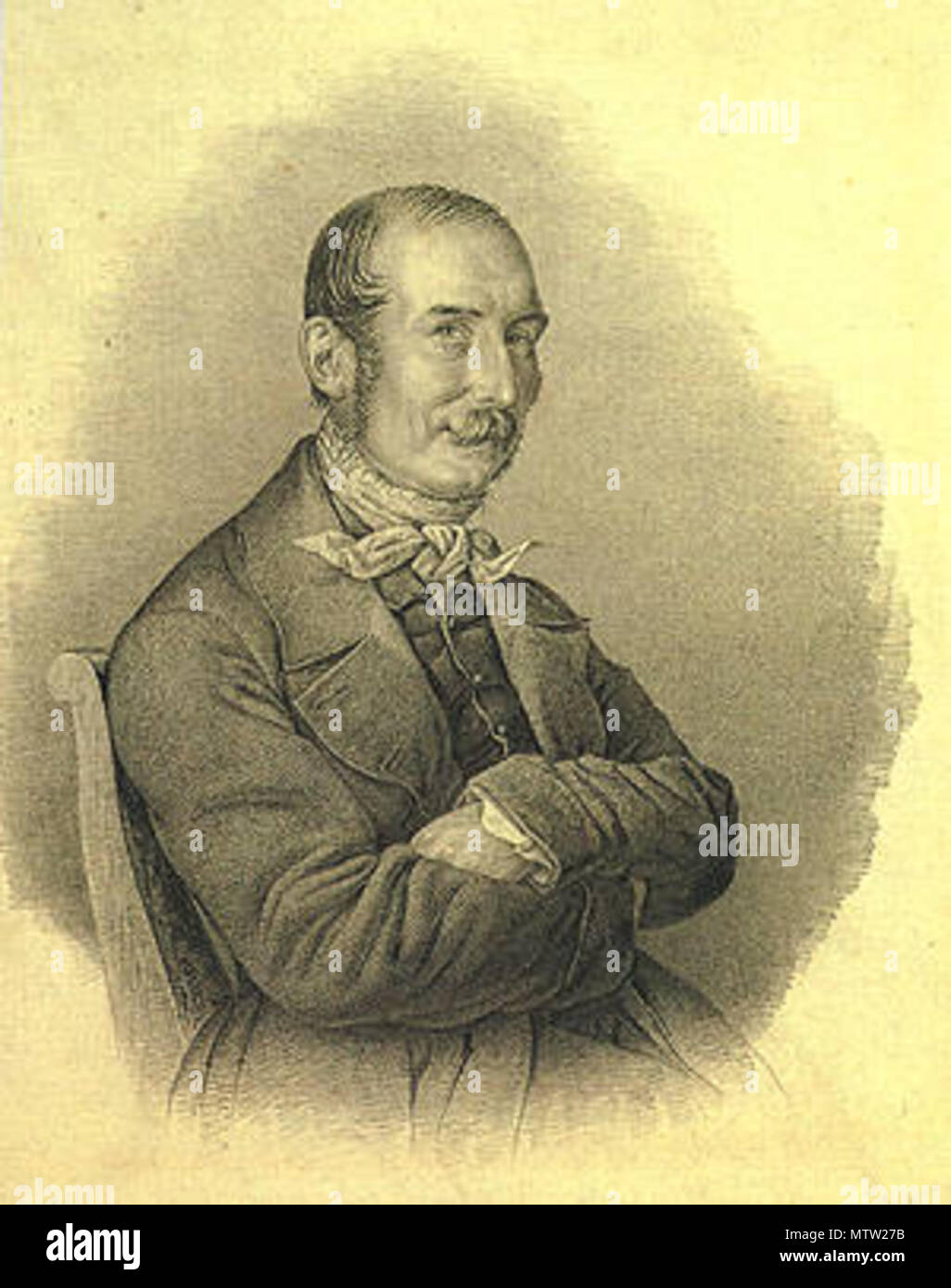 . Крюков Николай Александрович . 1850. Carl Peter Mazer 435 N.A. Krukov by Mazer Stock Photo