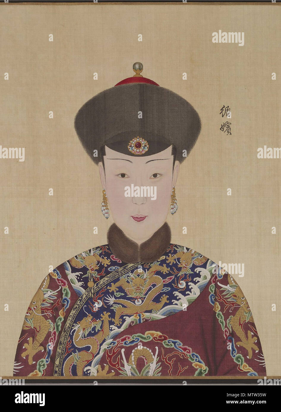 . English: Part of the painting Qianlong Emperor and His Consorts ...