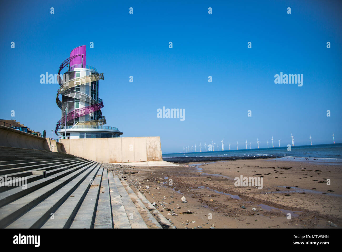 The Redcar beacon which is located on Redcar Seafront in Yorkshire. The