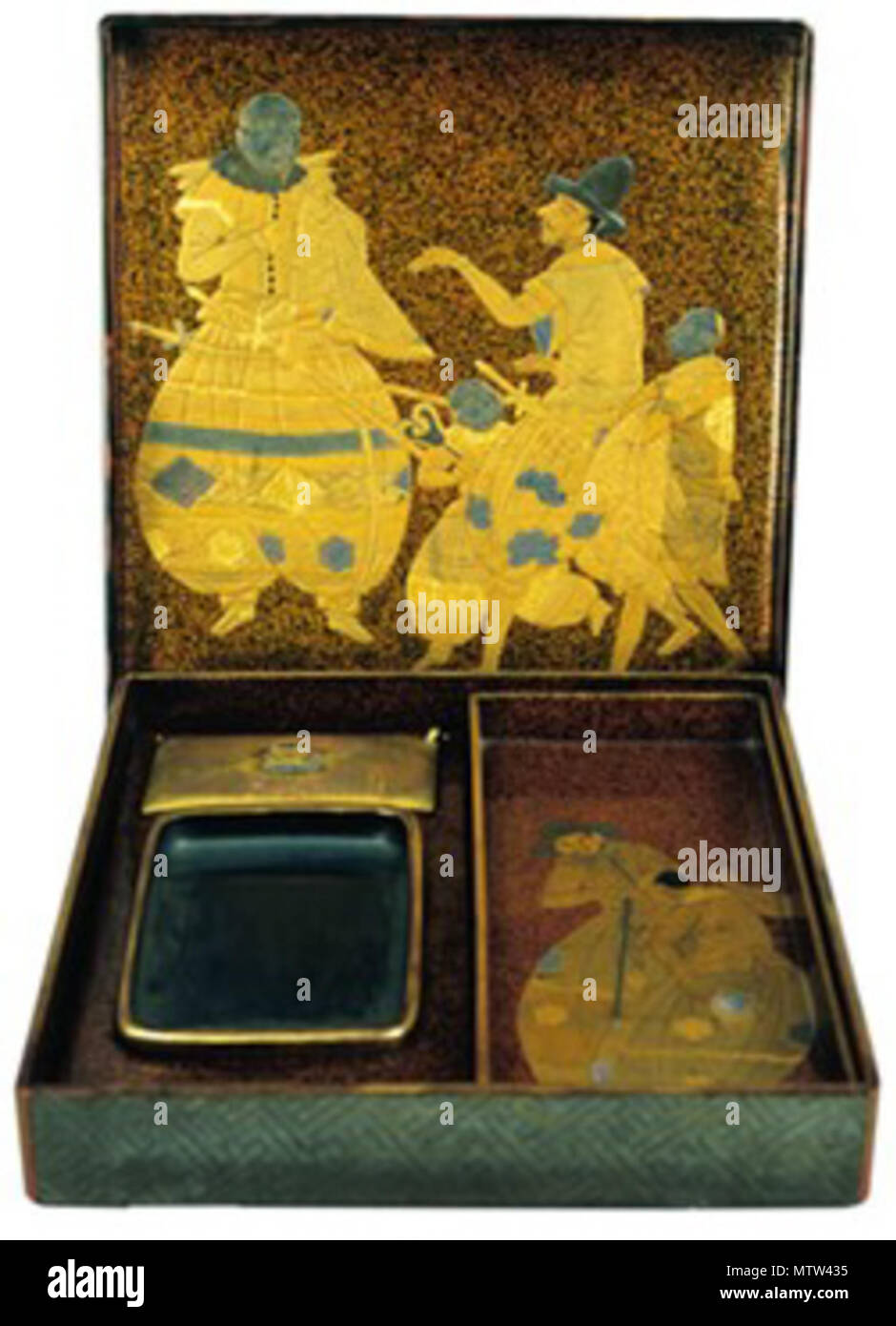 . 日本語: 琳派の1590年代の硯箱 English: Rinpa style ink-stone box (Suzuri-bako) . 1590s. Museu do Caramulo. 1590s. Unknown 522 Rinpa style ink-stone box Stock Photo