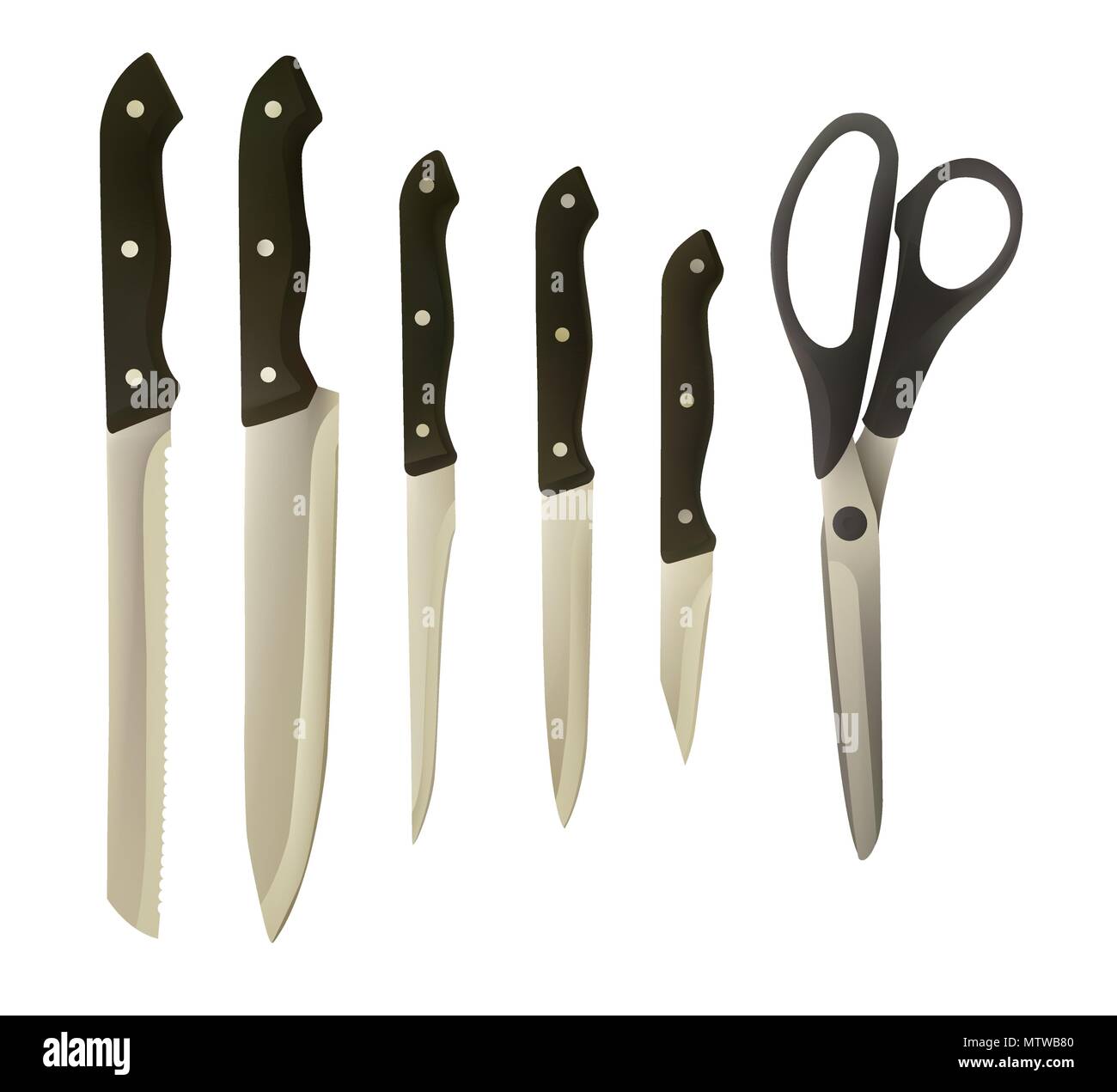 Scissors and knives Stock Vector Images Alamy