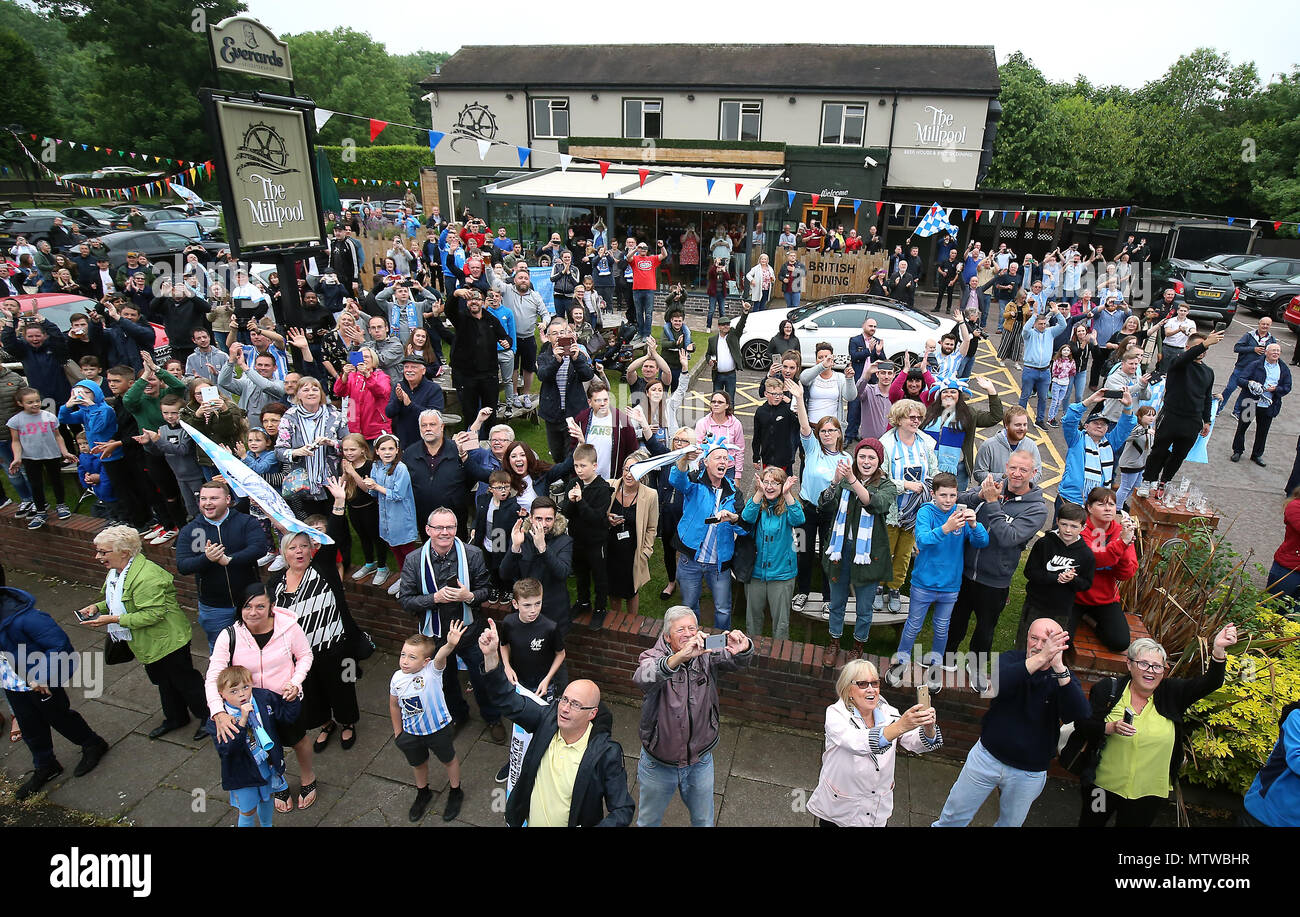 Coventry City fans during the Sky Bet League Two promotion parade in