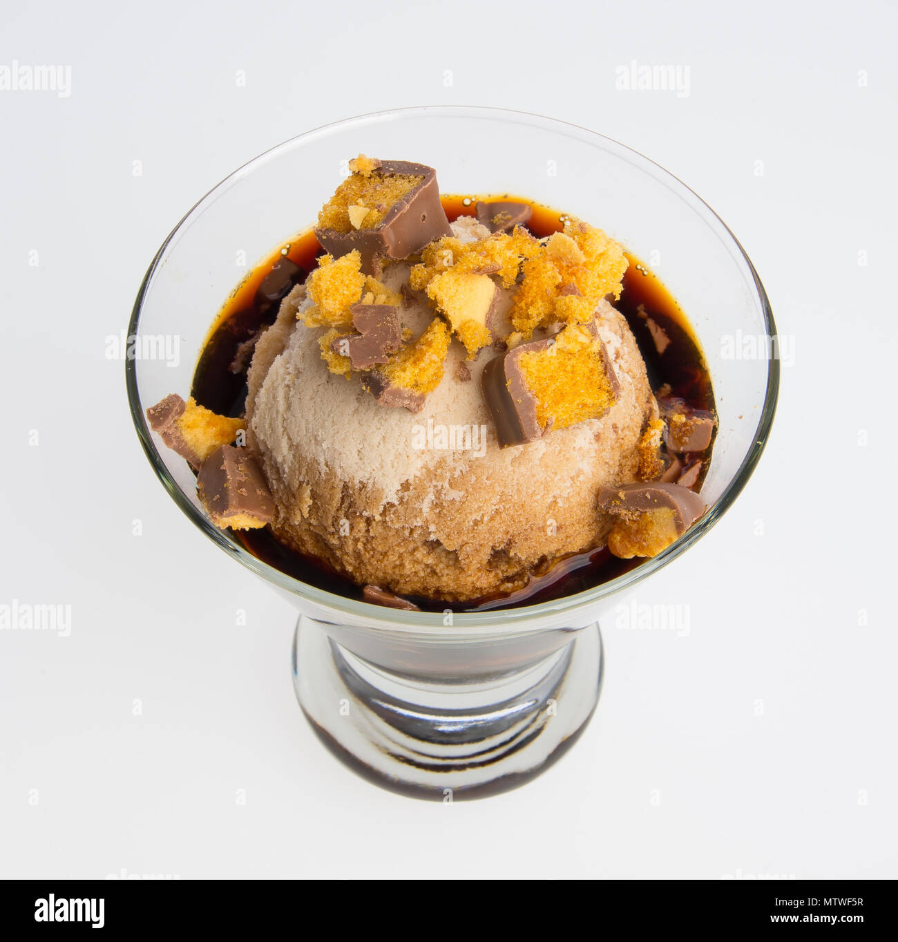 Affogato coffee with ice cream on a glass cup Grey slate background Food  Images