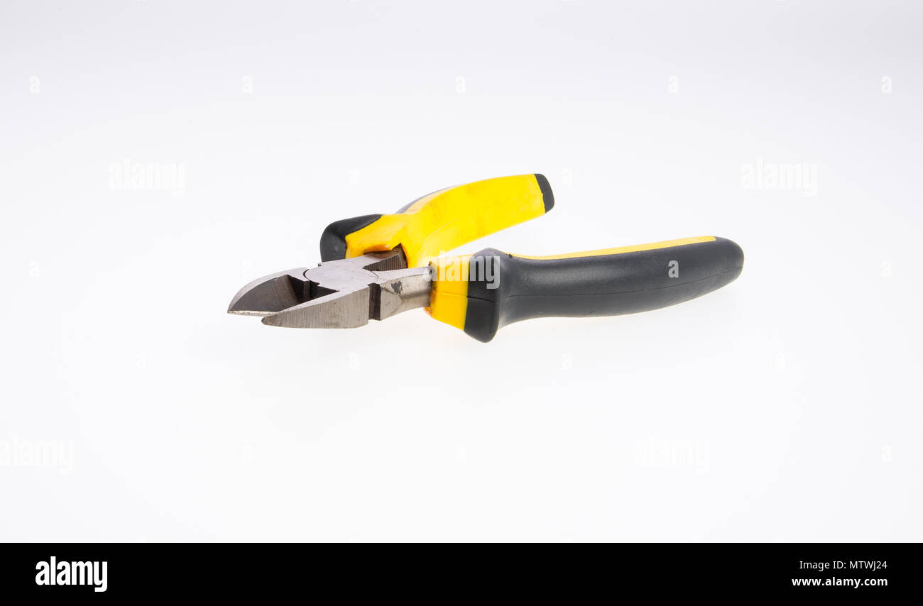 Pliers cutter or Pliers on a background Stock Photo