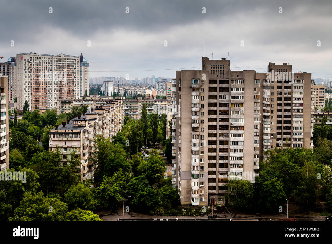 Apartment Blocks In Kiev, Ukraine Stock Photo