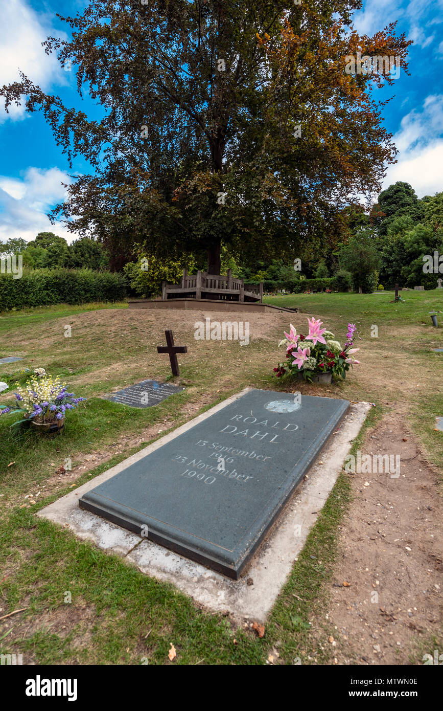 Roald Dahl grave in Great Missenden Stock Photo
