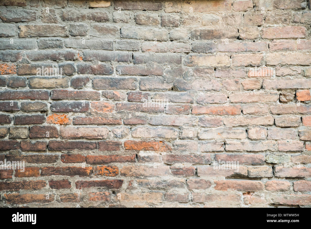 Old and grungy red brick wall texture background Stock Photo - Alamy