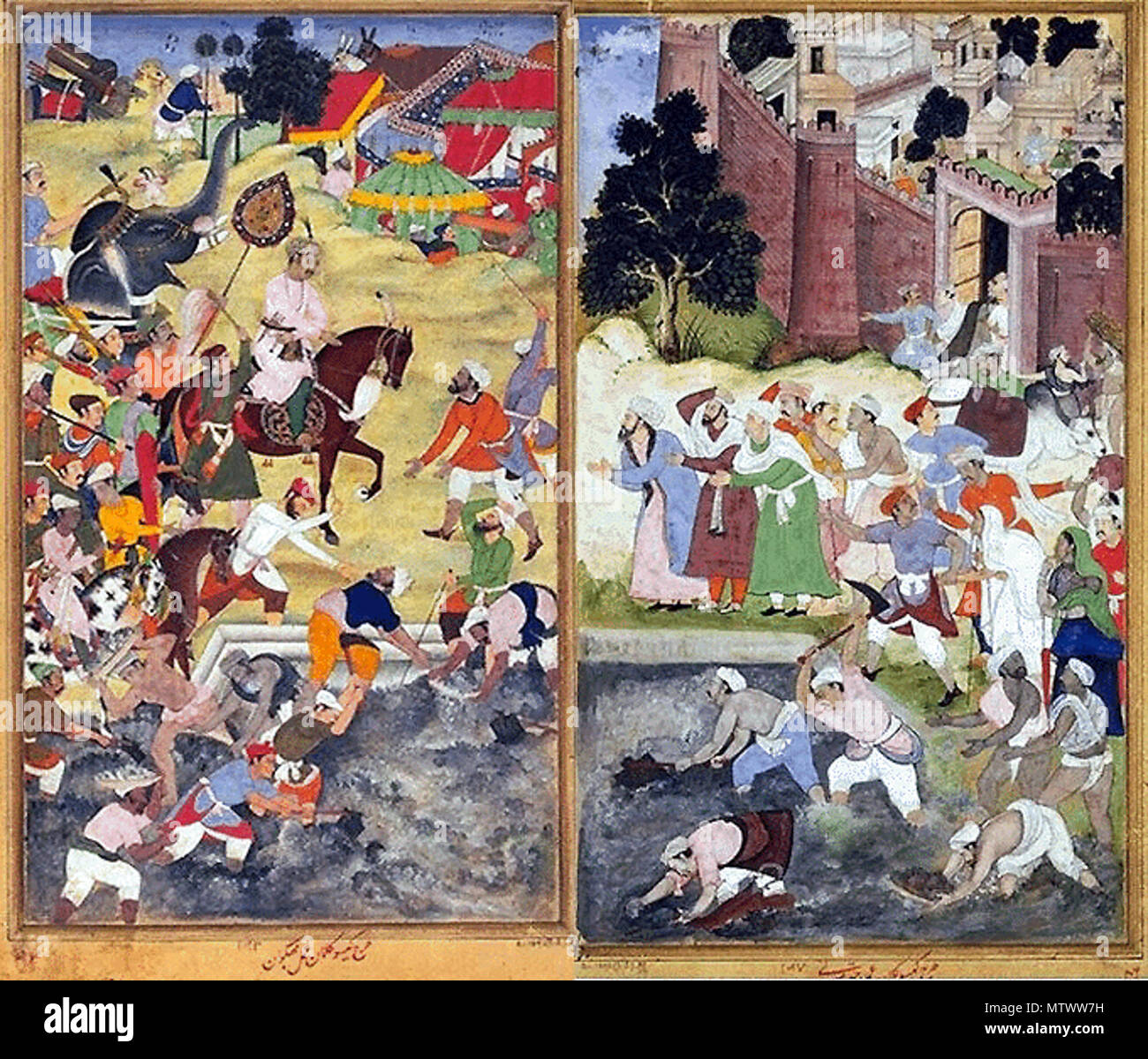 English: Akbar's visit to Nagaur . 1590 and 1596. akabra 432 Mughal62 Stock  Photo - Alamy