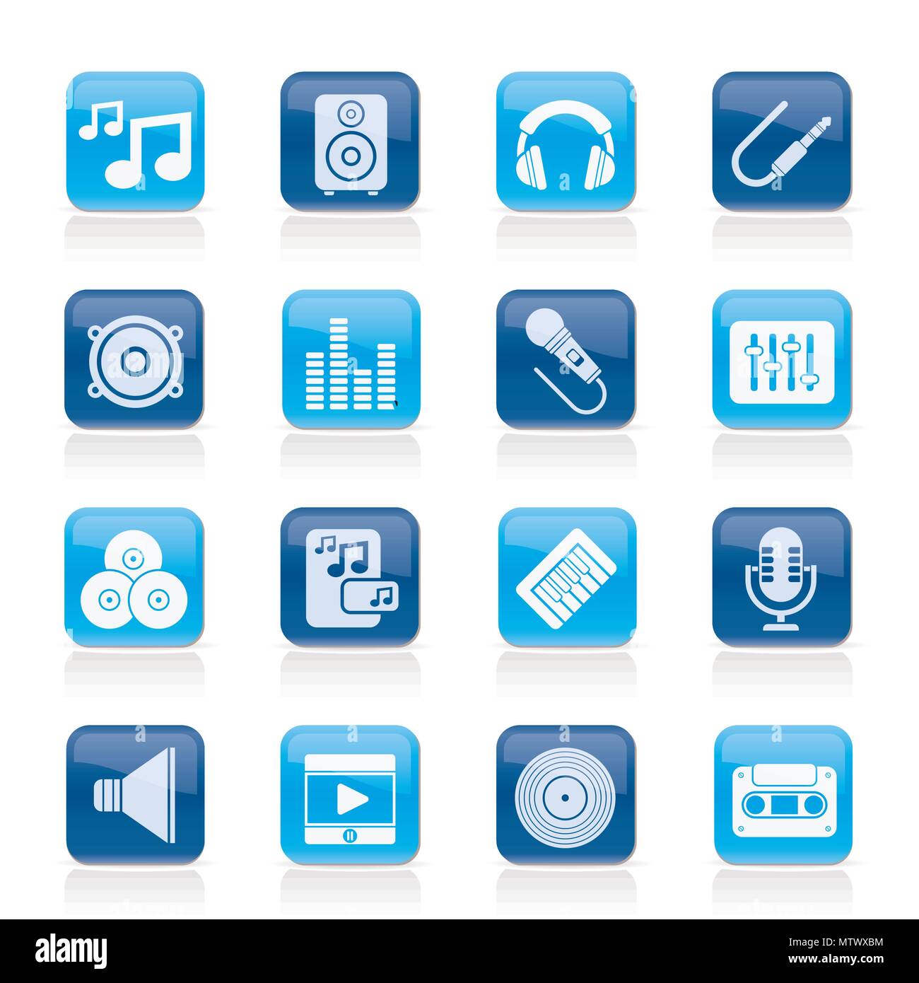 Music, sound and audio icons - vector icon set Stock Vector Image & Art ...