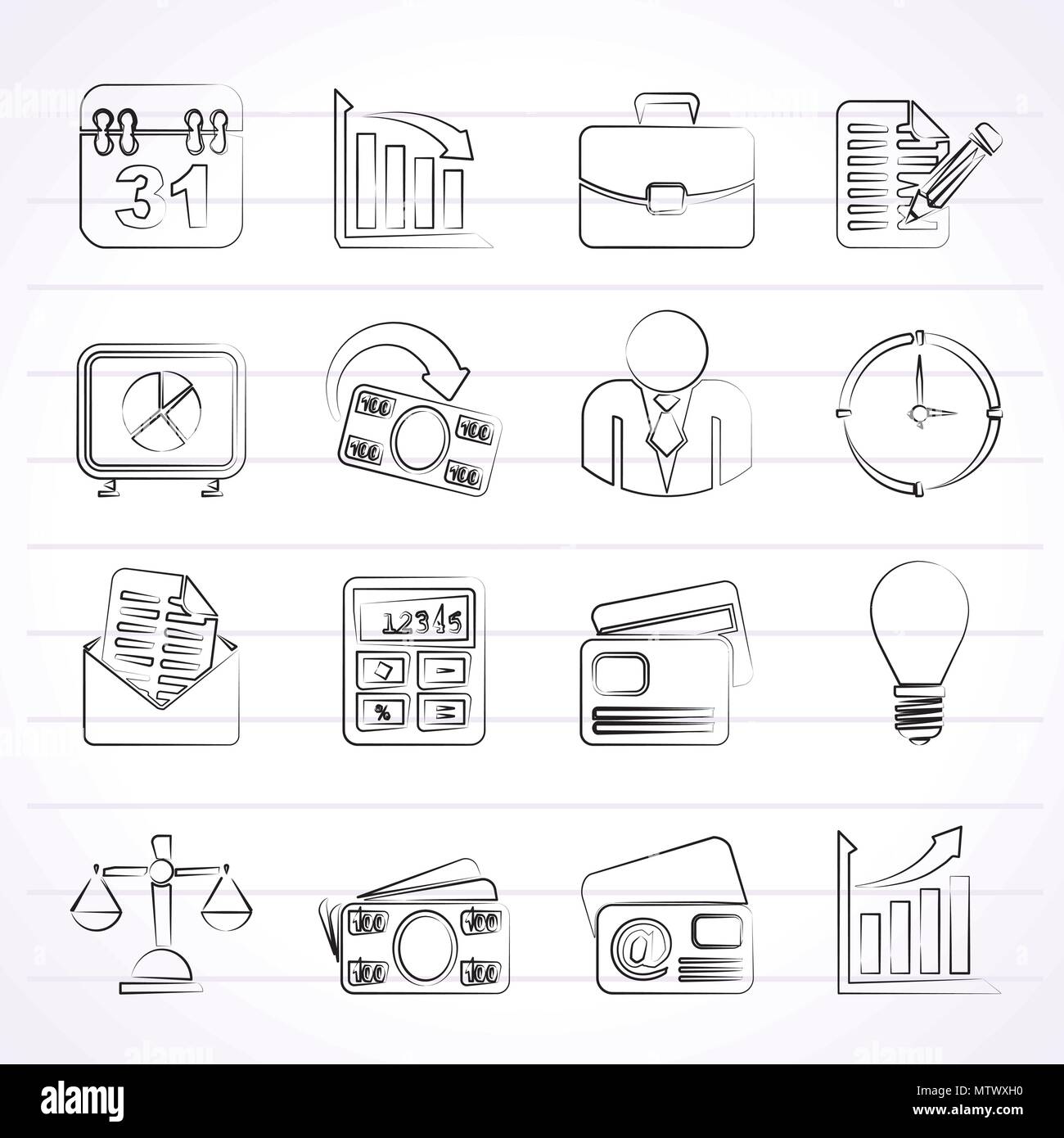 Business and office icons vector icon set Stock Vector Image & Art