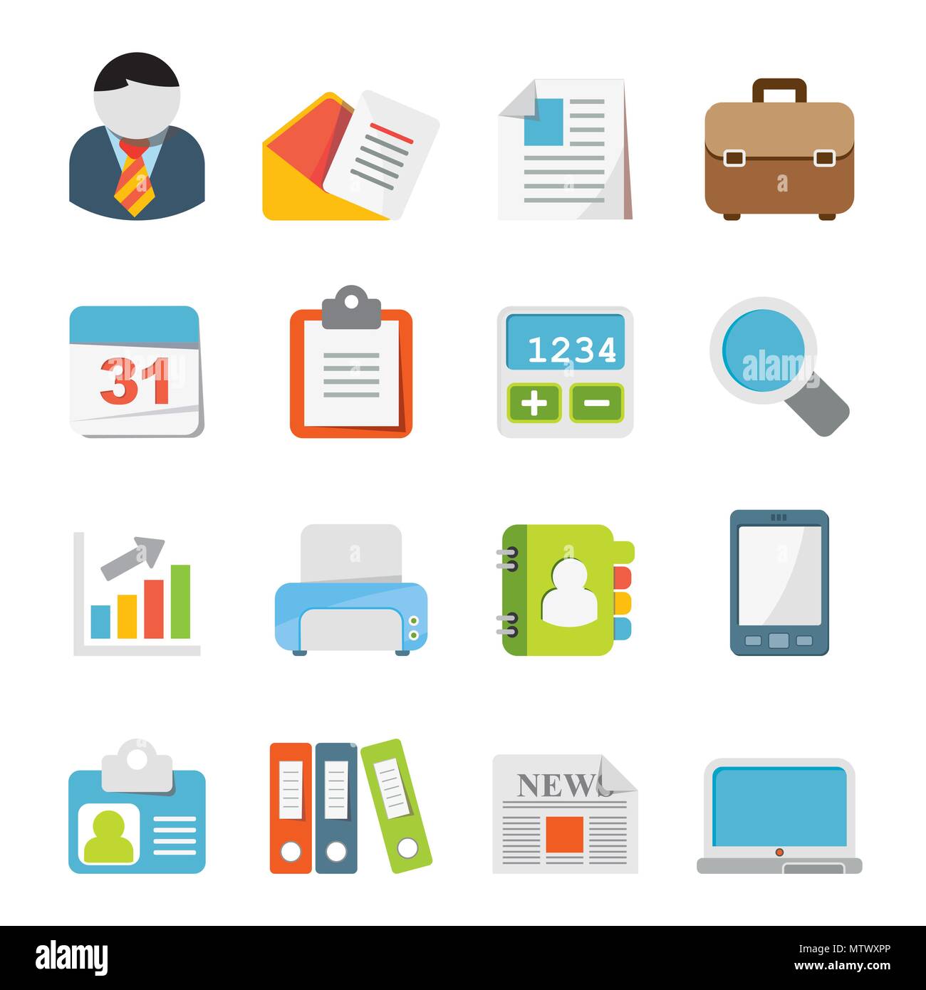 Business and office icons - vector icon set Stock Vector Image & Art ...
