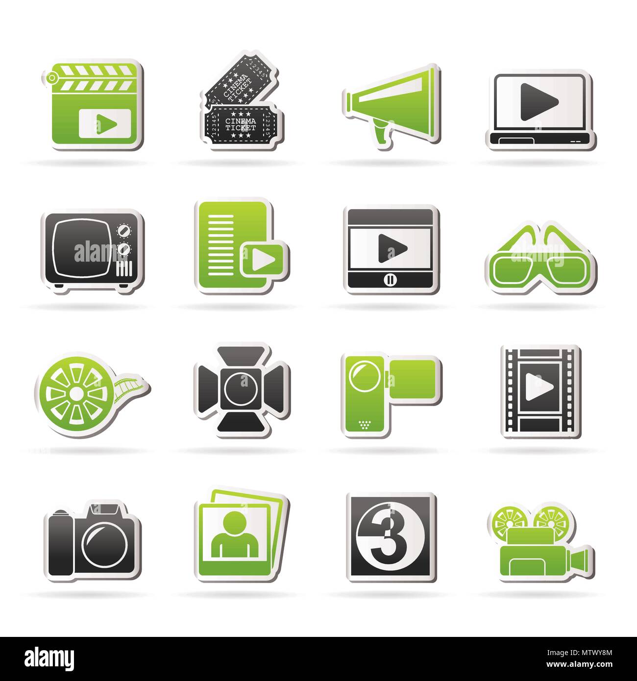Movie and cinema icons -vector icon set Stock Vector Image & Art - Alamy