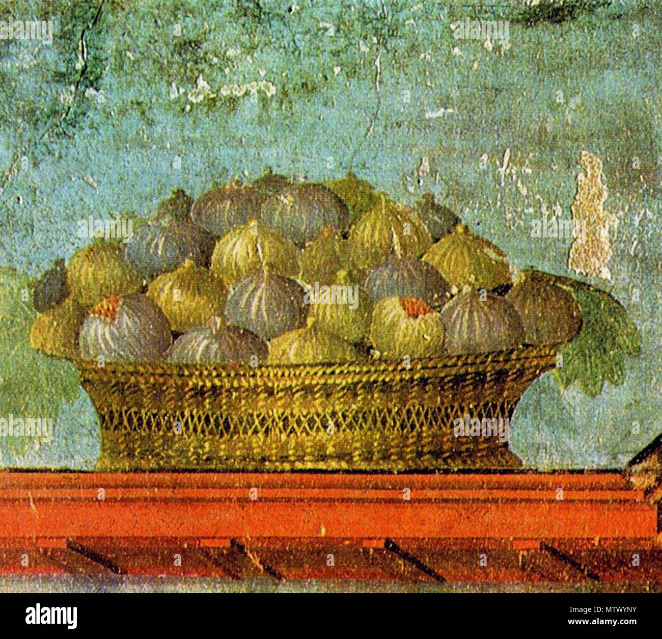 . English Fresco of a basket of figs at Villa Poppaea, Oplontis, Italy