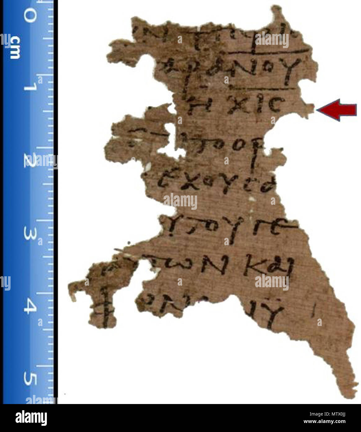 . Oxyrhynchus Papyri 4499/P115. This volume of Oxyrhynchus Papyri contains a fragmentary papyrus of Revelation which is the earliest known witness to some sections (late third / early fourth century). One feature of particular interest is the number that this papyrus assigns to the Beast: 616, rather than the usual 666. (665 is also found.) We knew that this variant existed: Irenaeus cites (and refutes) it. But this is the earliest instance that has so far been found. The number — chi, iota, stigma (hexakosiai deka hex) — is in the third line of the fragment shown below. 12 June 2006 (original Stock Photo