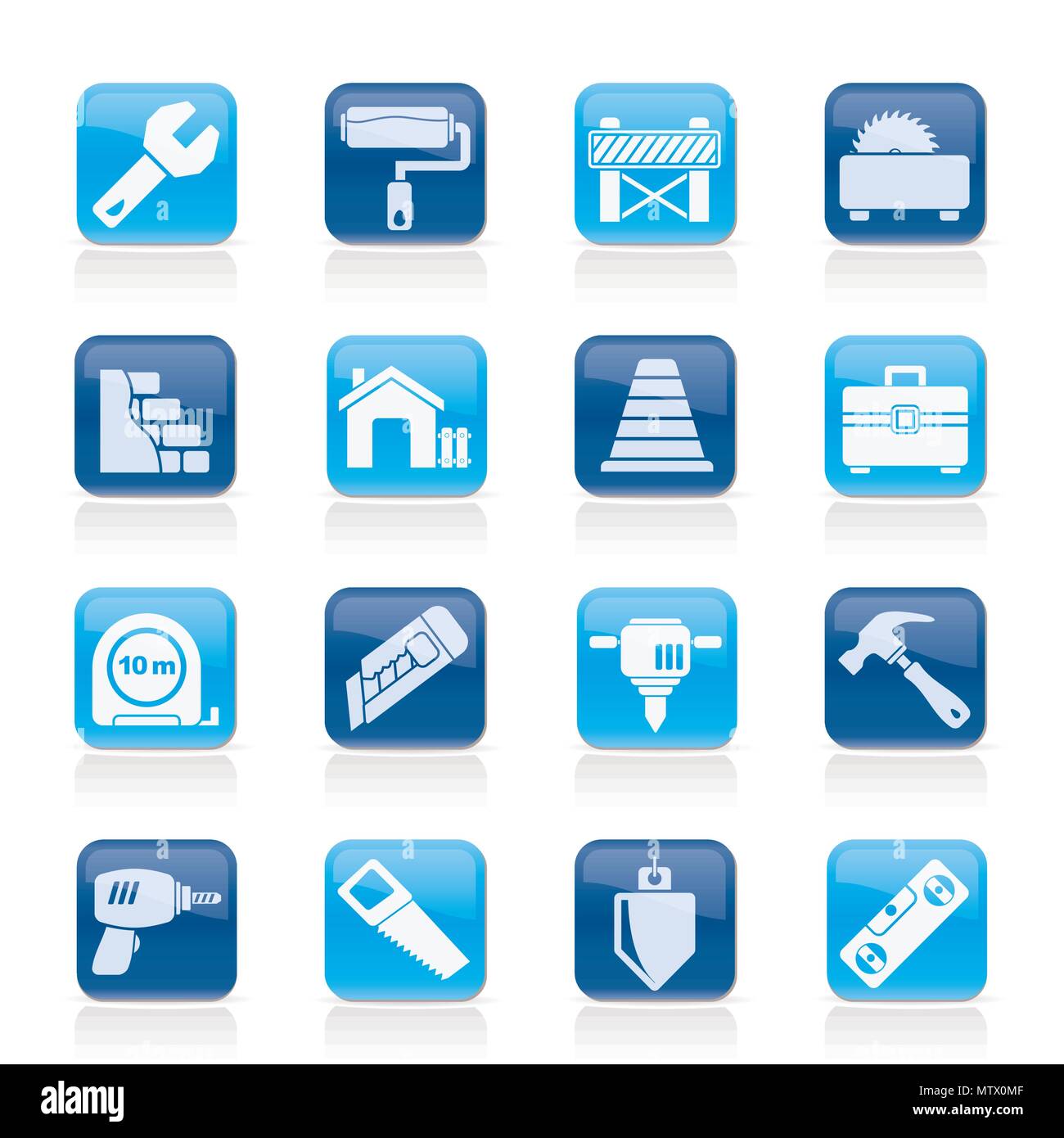 Building and construction icons - vector icon set Stock Vector Image ...