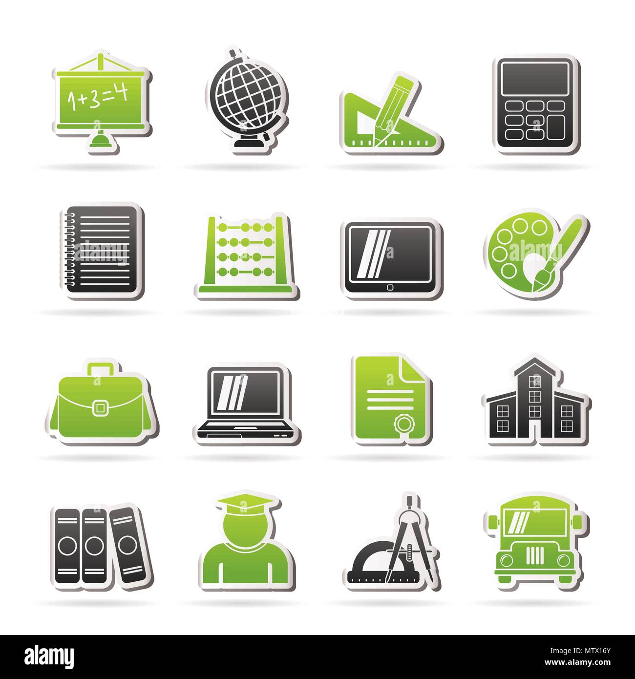 School and Education Icons -vector icon set Stock Vector Image & Art ...