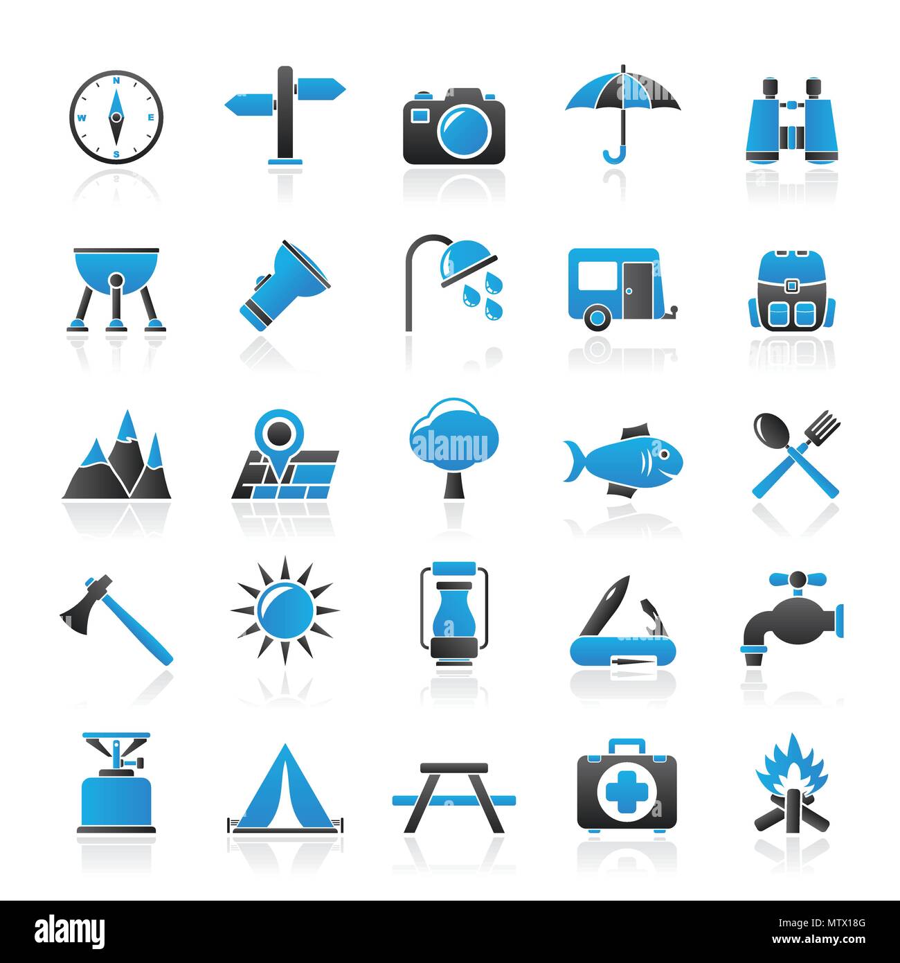 Camping and tourism icons - vector icon set Stock Vector Image & Art ...