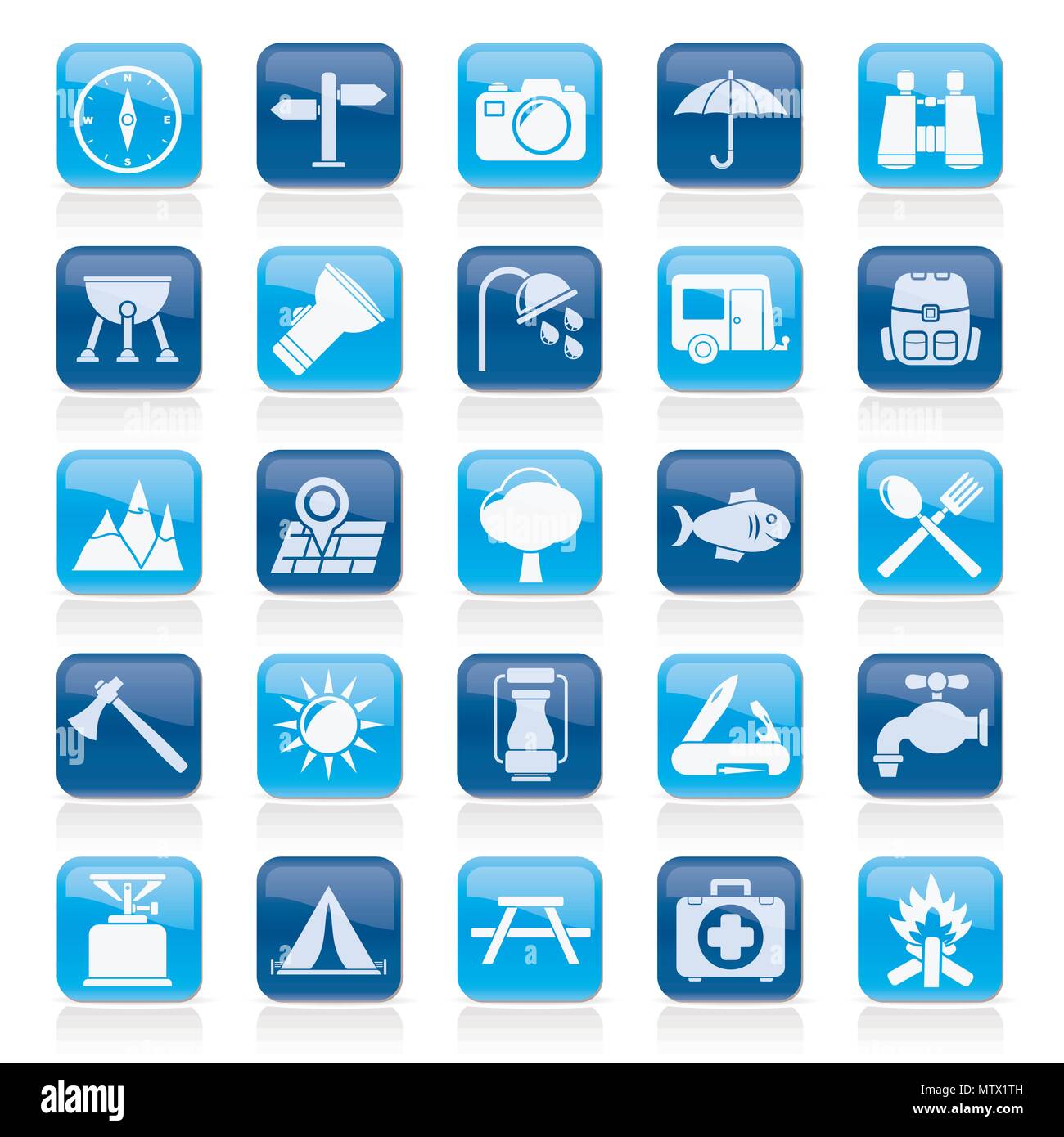 Camping and tourism icons - vector icon set Stock Vector Image & Art ...