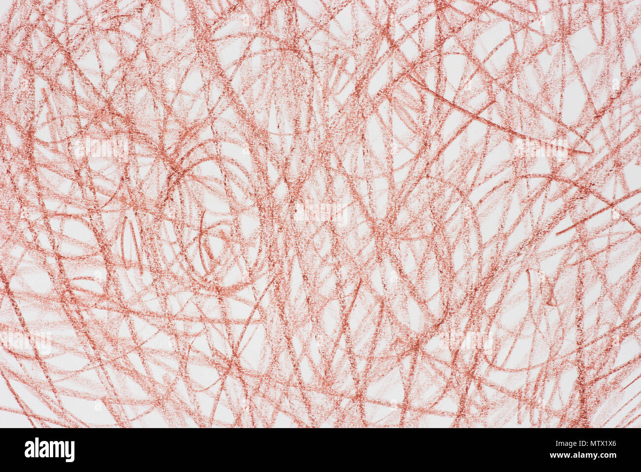 brown crayon doodles on white paper background texture Stock Photo