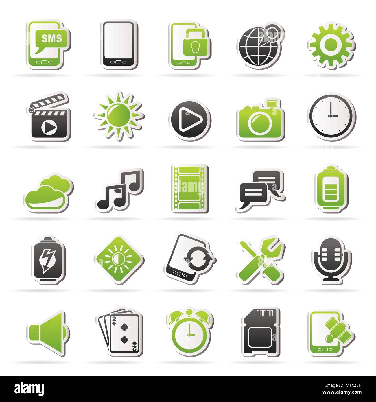 Mobile Phone Interface icons - vector icon set Stock Vector