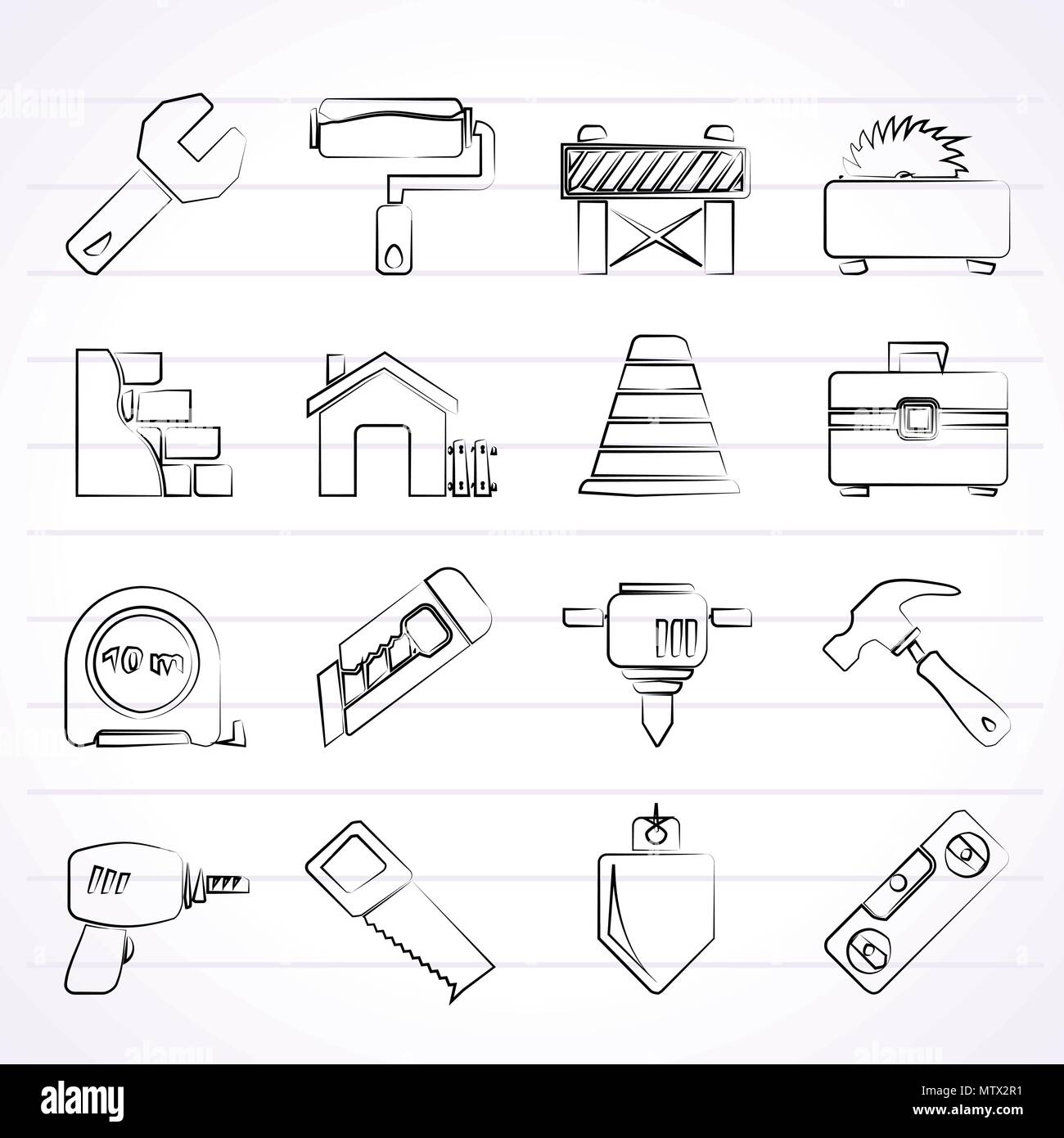 Building and construction icons - vector icon set Stock Vector Image ...