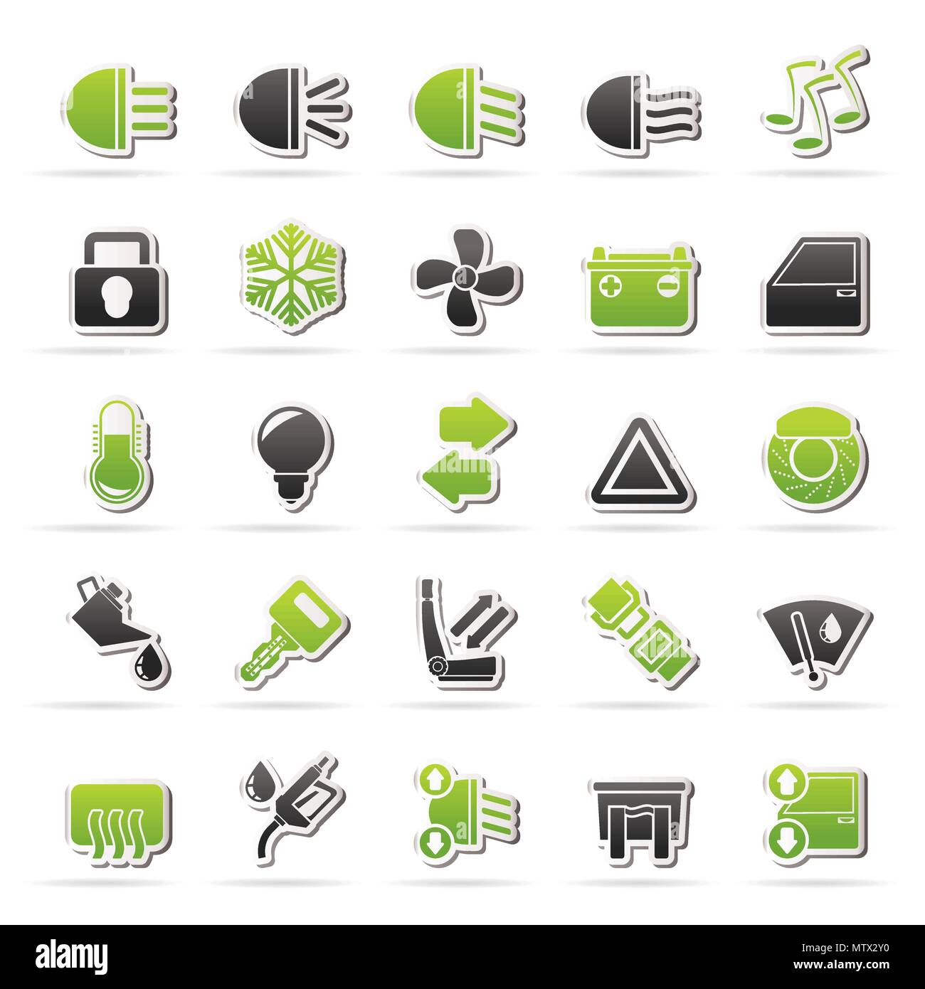 Car interface sign and icons - vector icon set Stock Vector Image & Art ...