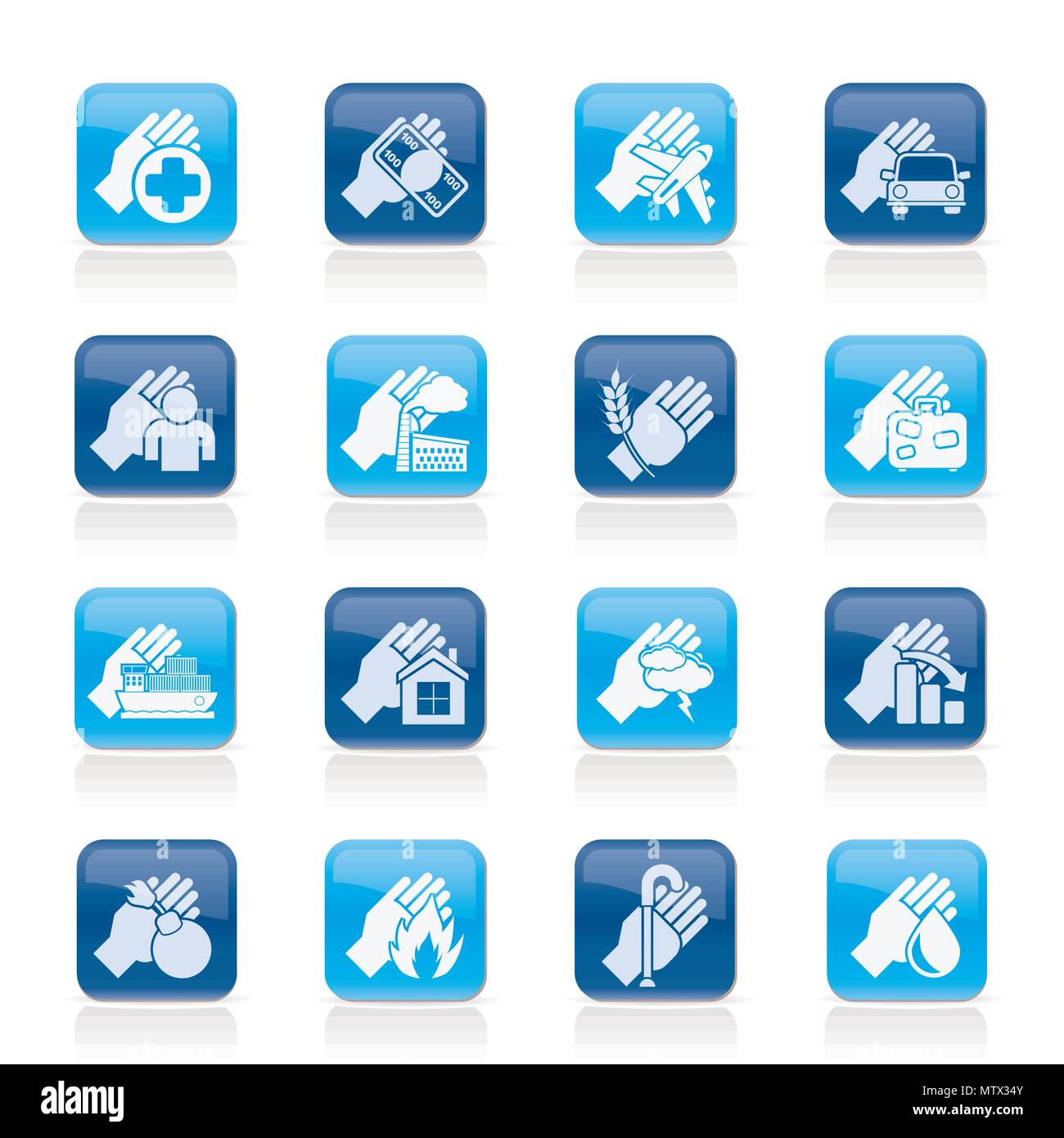 Insurance and risk icons - vector icon set Stock Vector Image & Art - Alamy