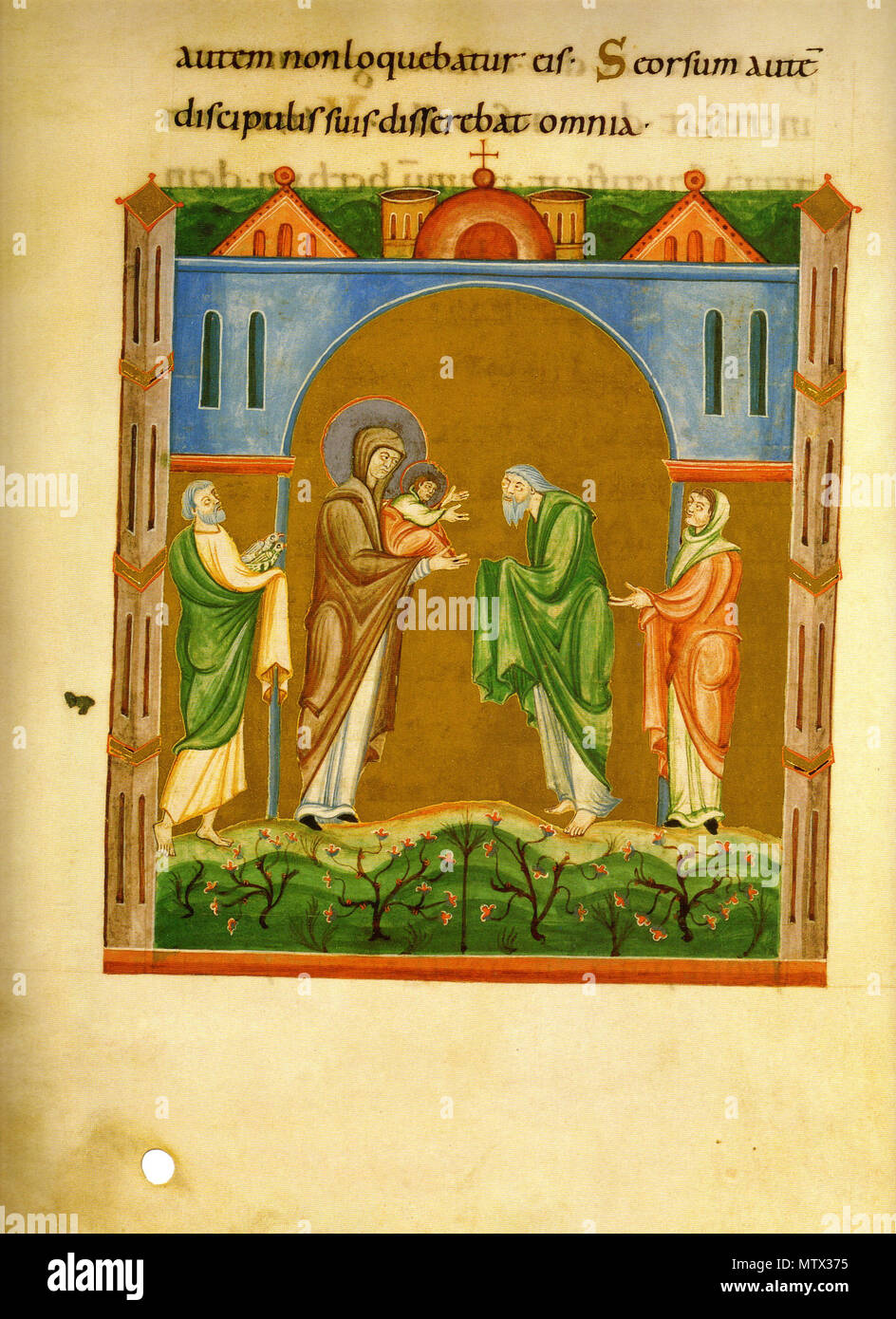 . English: Folio 24 verso of the Salzburg Pericopes. The presentation ...