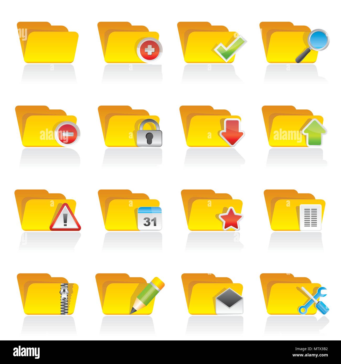 Different kind of folder icons - vector icon set Stock Vector Image ...