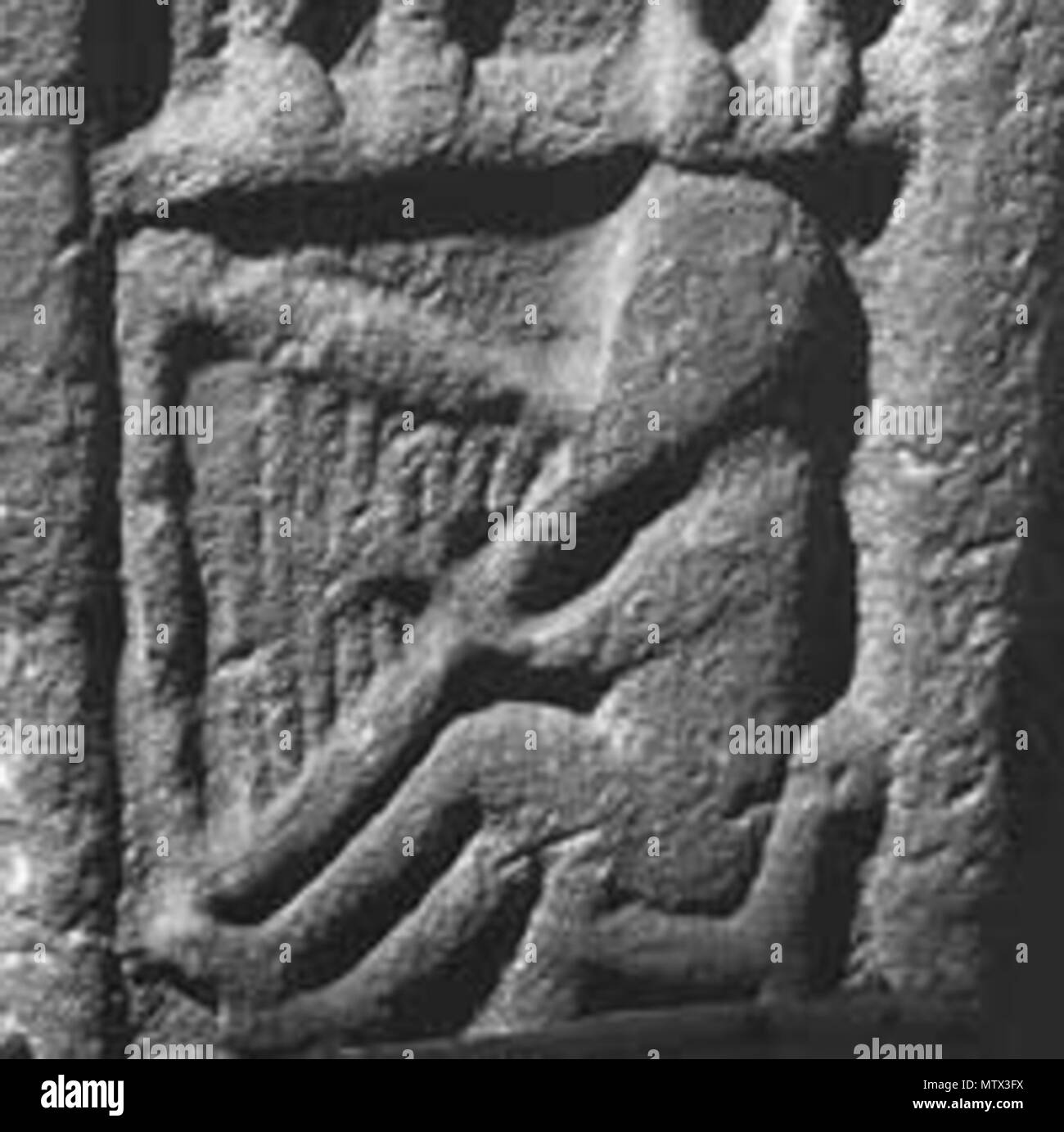 . Pictish harper on the Monifeith Stone . This file is lacking author information. 422 Monifeithpictishharper Stock Photo