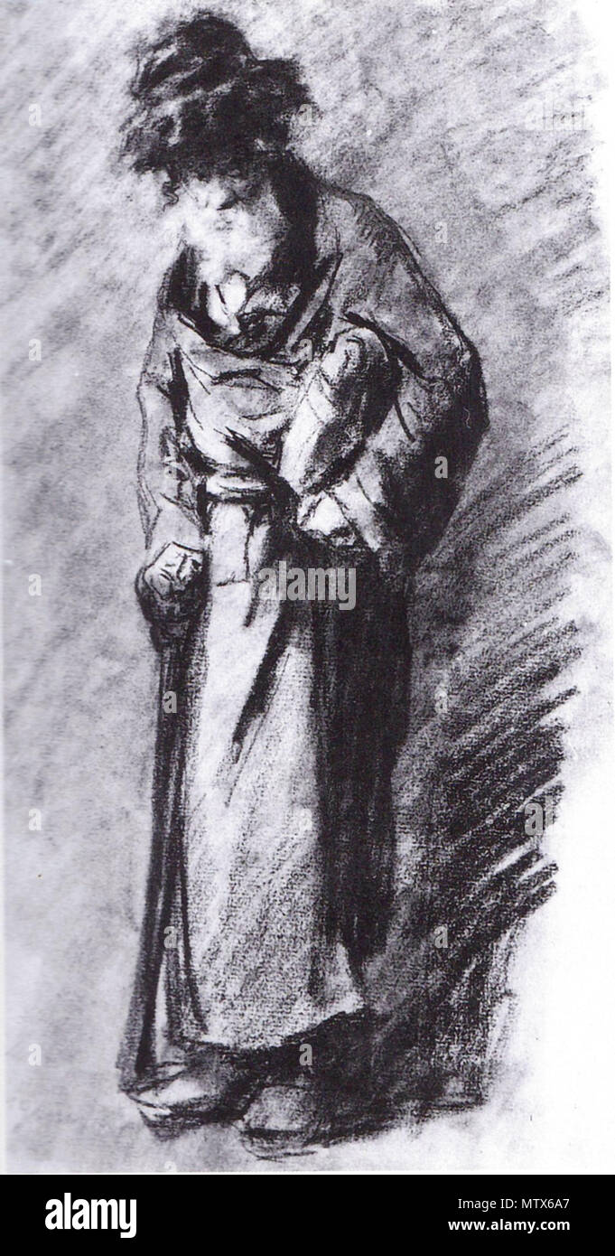 Română: Evreu bătrân, Cărbune; conte; estompă; urme de cerneală neagră;  hârtie gri verzuie, 39,5x11,5 cm, Ordin de clasare: 2615/30.09.2011 -  Tezaur, Semnat stânga jos în creion: Grigorescu. Nedatat. Ştampila MTS  dreapta