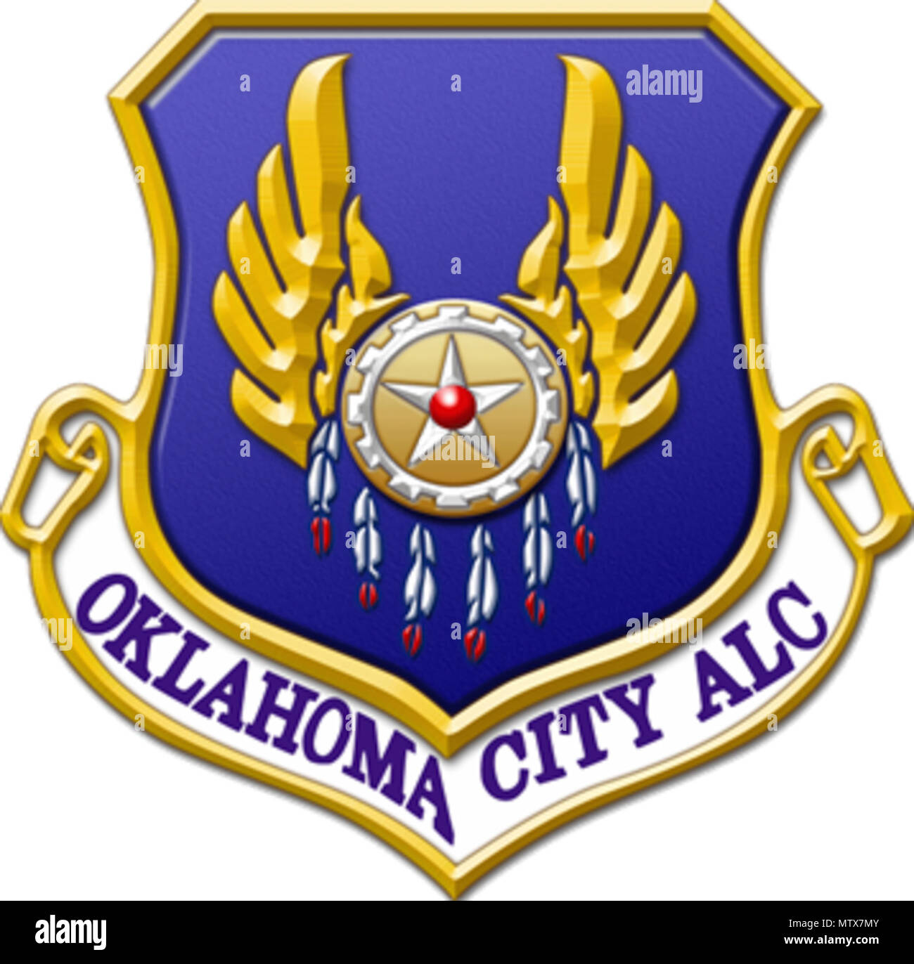 . English: Oklahoma City Air Logistics Complex (OC-ALC) Shield . 14 January 2014, 09:29:48. U.S. Air Force 453 Oklahoma City Air Logistics Complex (OC-ALC) Shield Stock Photo