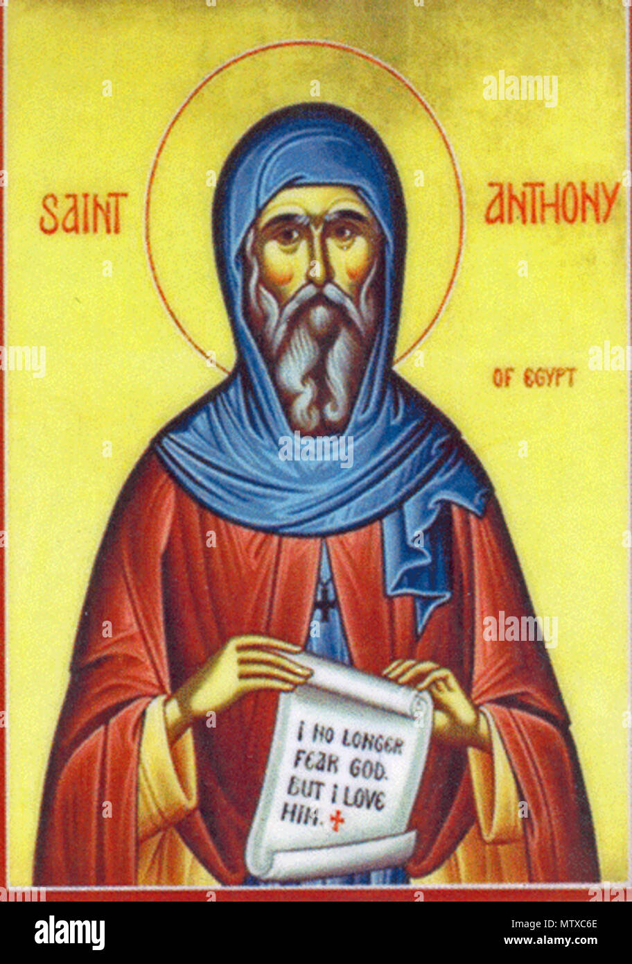 . Saint Anthony of Egypt 537 SaintAnthonyGrkikon Stock Photo Alamy
