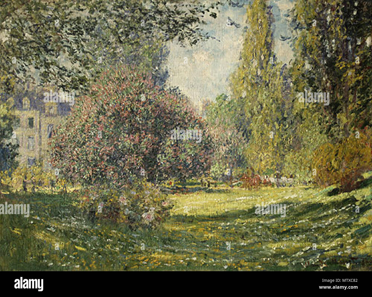 Reproduction Toile 'Paysage Au Parc Monceau' De Claude Monet (1876) - Encadrée, Prête à Accrocher