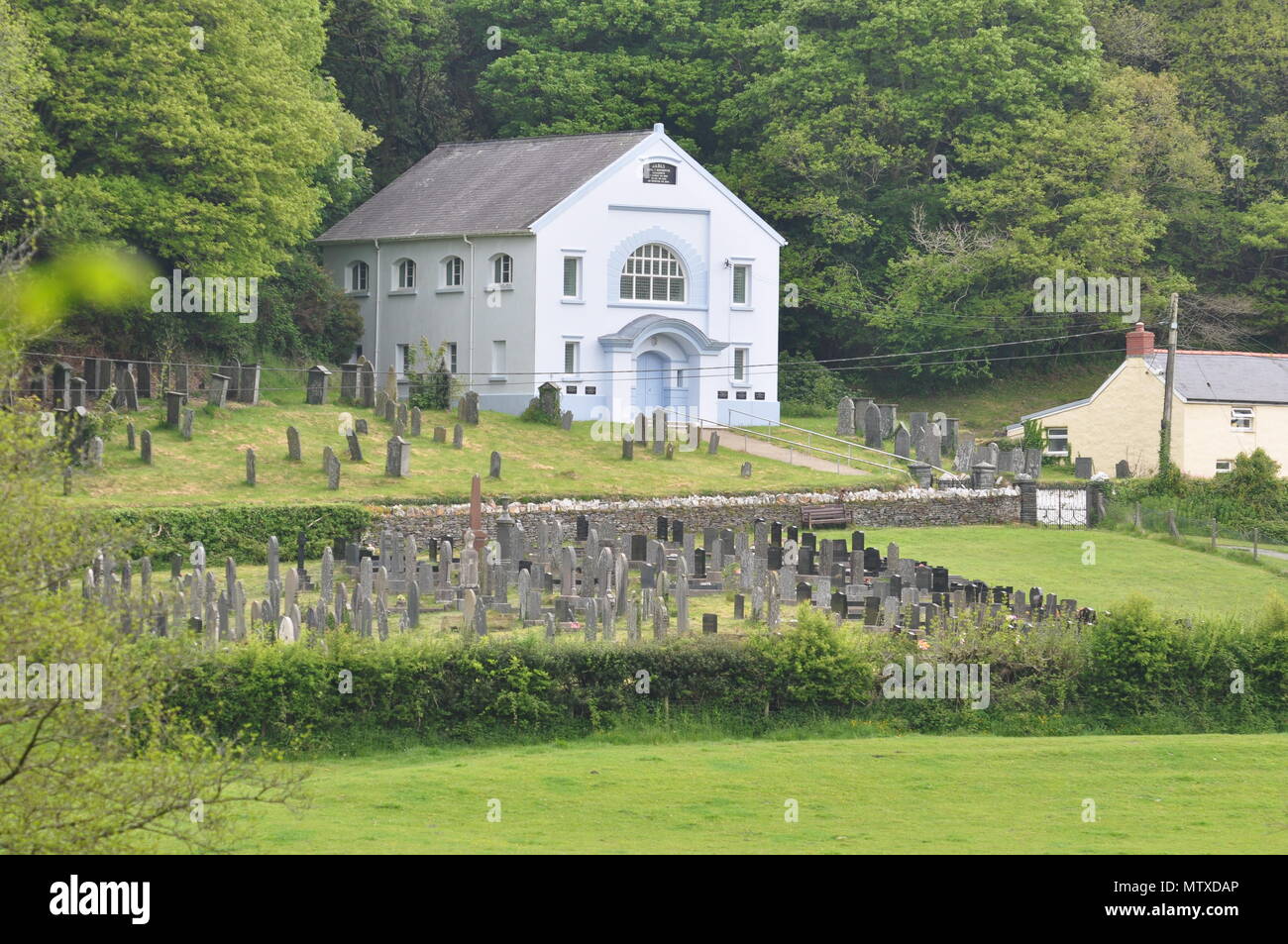 Jabes Baptist Chapel, Pontfaen, Gwaun Valley, Pembrokeshire National Park, Wales. Stock Photo