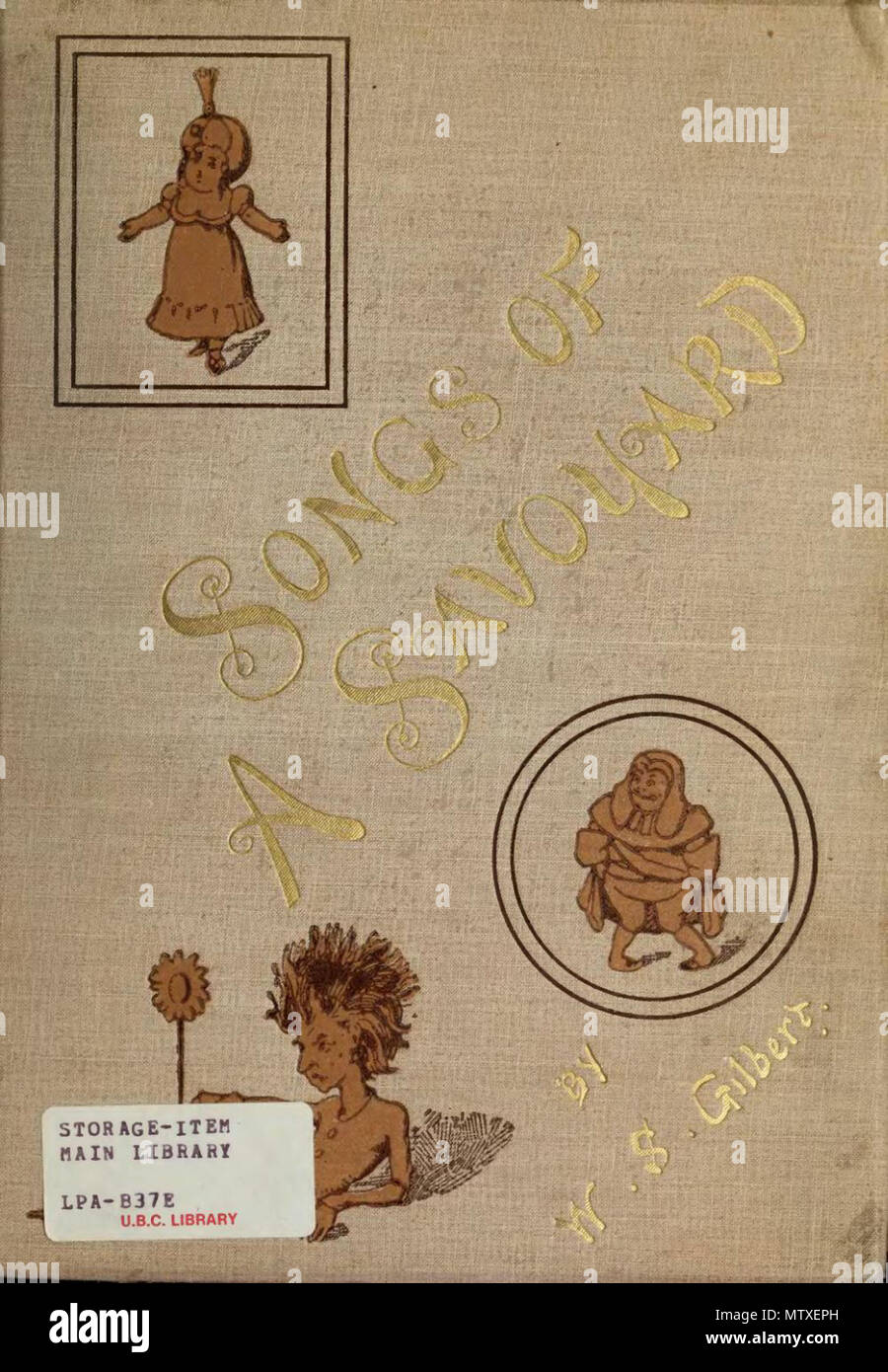 . English: Cover of the book Songs of a Savoyard. 10 May 2013, 13:03:45. W. S. Gilbert 544 Savoyard-Cover Stock Photo