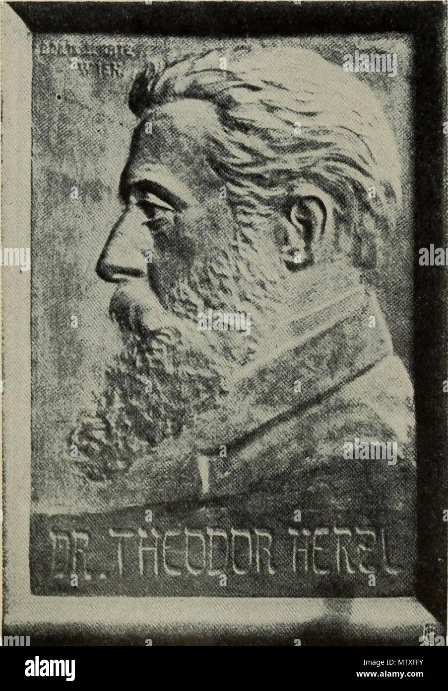 . English: Theodor Herzl. Bas-Relief by Boris Schatz. 1929. Boris Schatz 545 Schatz Herzl Stock Photo