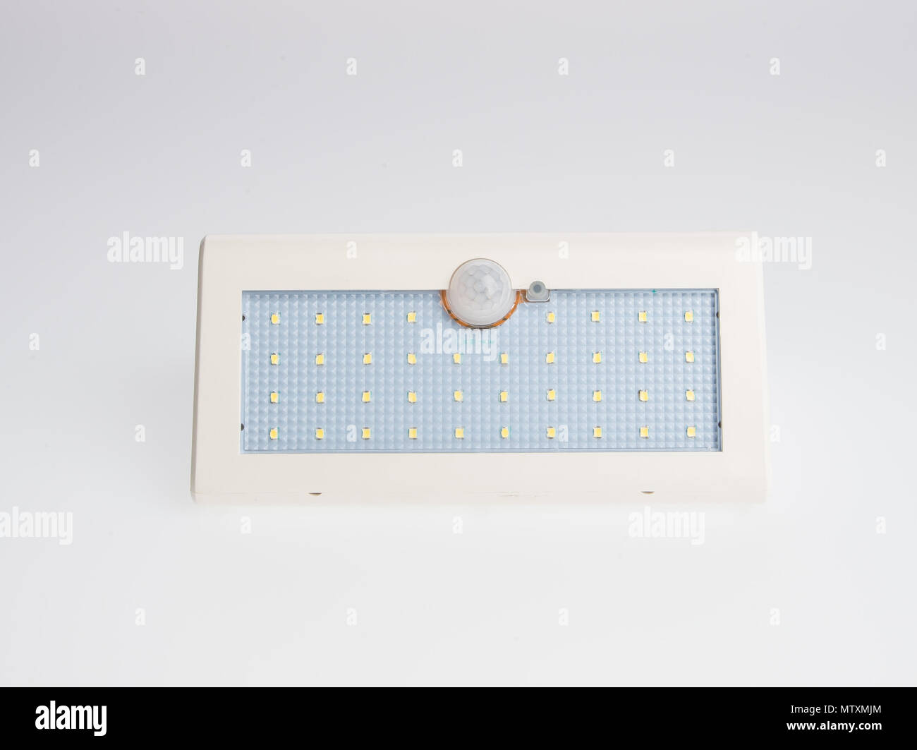 Solar LED lamp with motion sensor on a background Stock Photo