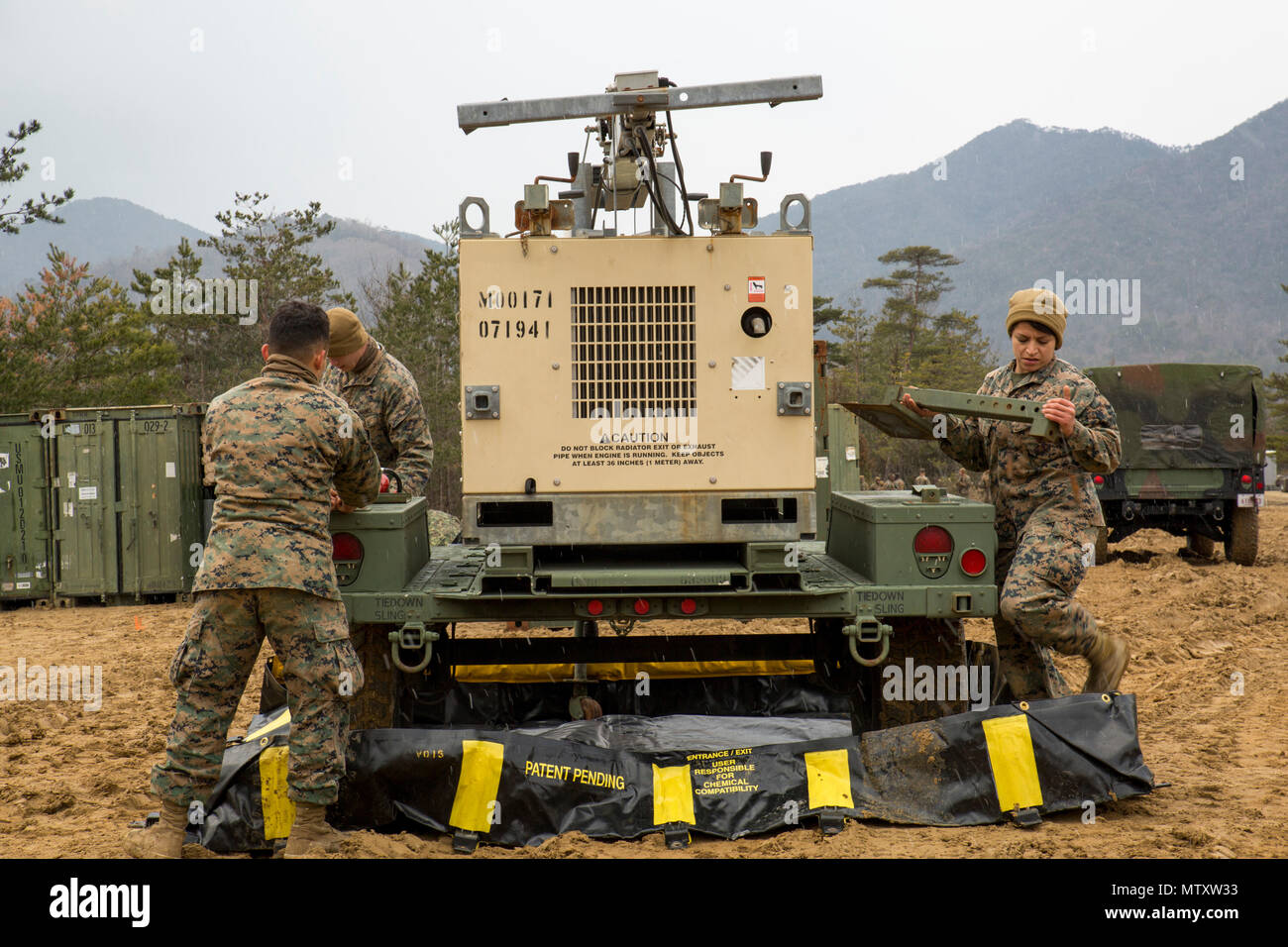 U.S. Marines with Marine Wing Support Squadron 171 established a ...