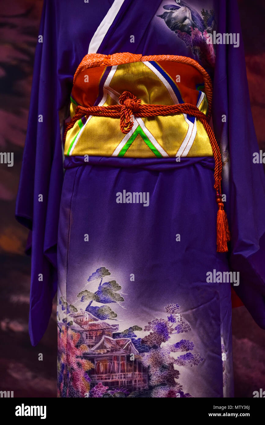 Kimono. Traditional Japanese dress for women with colorful decorations Stock Photo Alamy