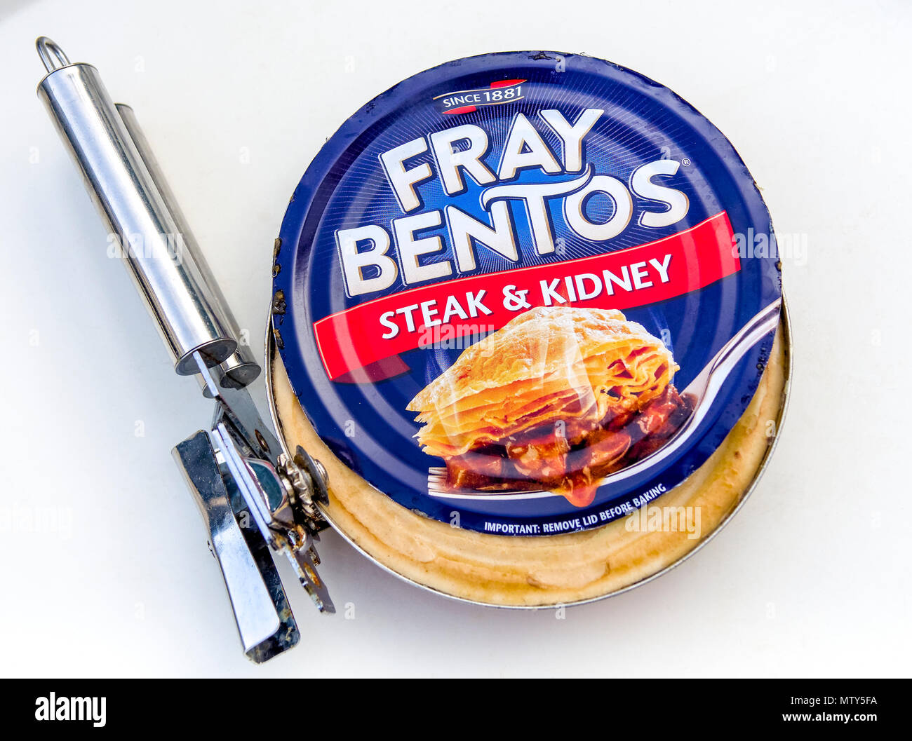 Fray bentos steak and kidney pie tin hires stock photography and