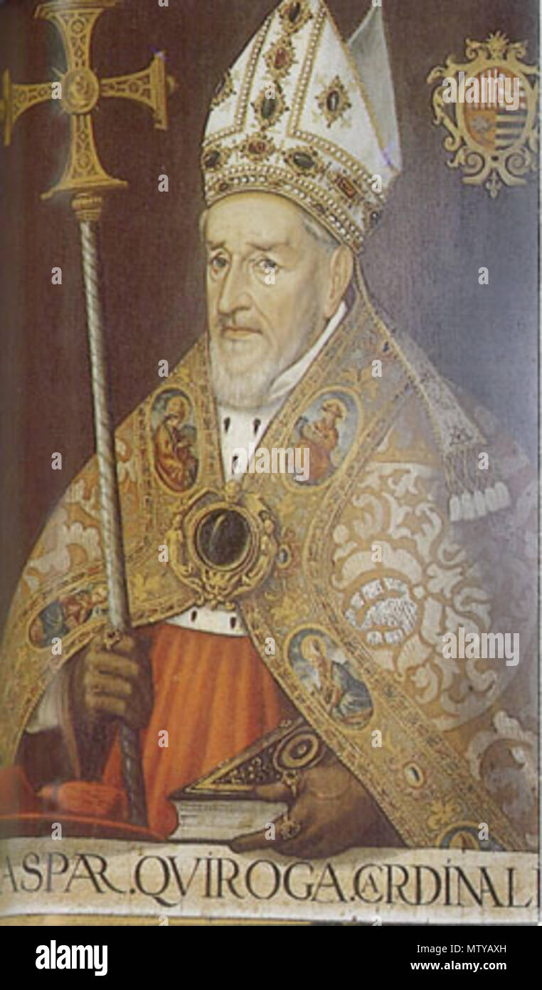 . Español: Retrato del cardenal Gaspar de Quiroga, catedral de Toledo, Sala capitular. 1595. Luis de Velasco 381 Luis de velasco-quiroga Stock Photo