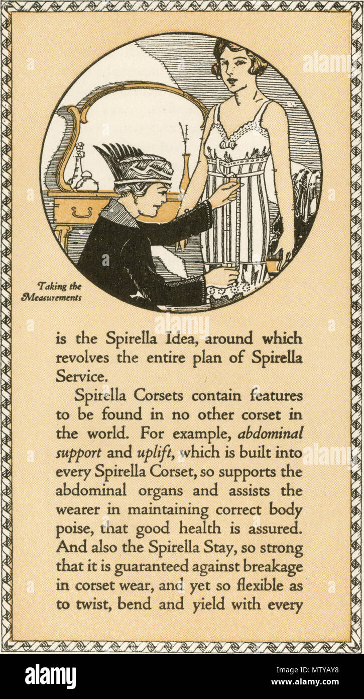 English: a advertising for spirella corset . 1924. Spirella 570 Spirella  Service1924G Stock Photo - Alamy