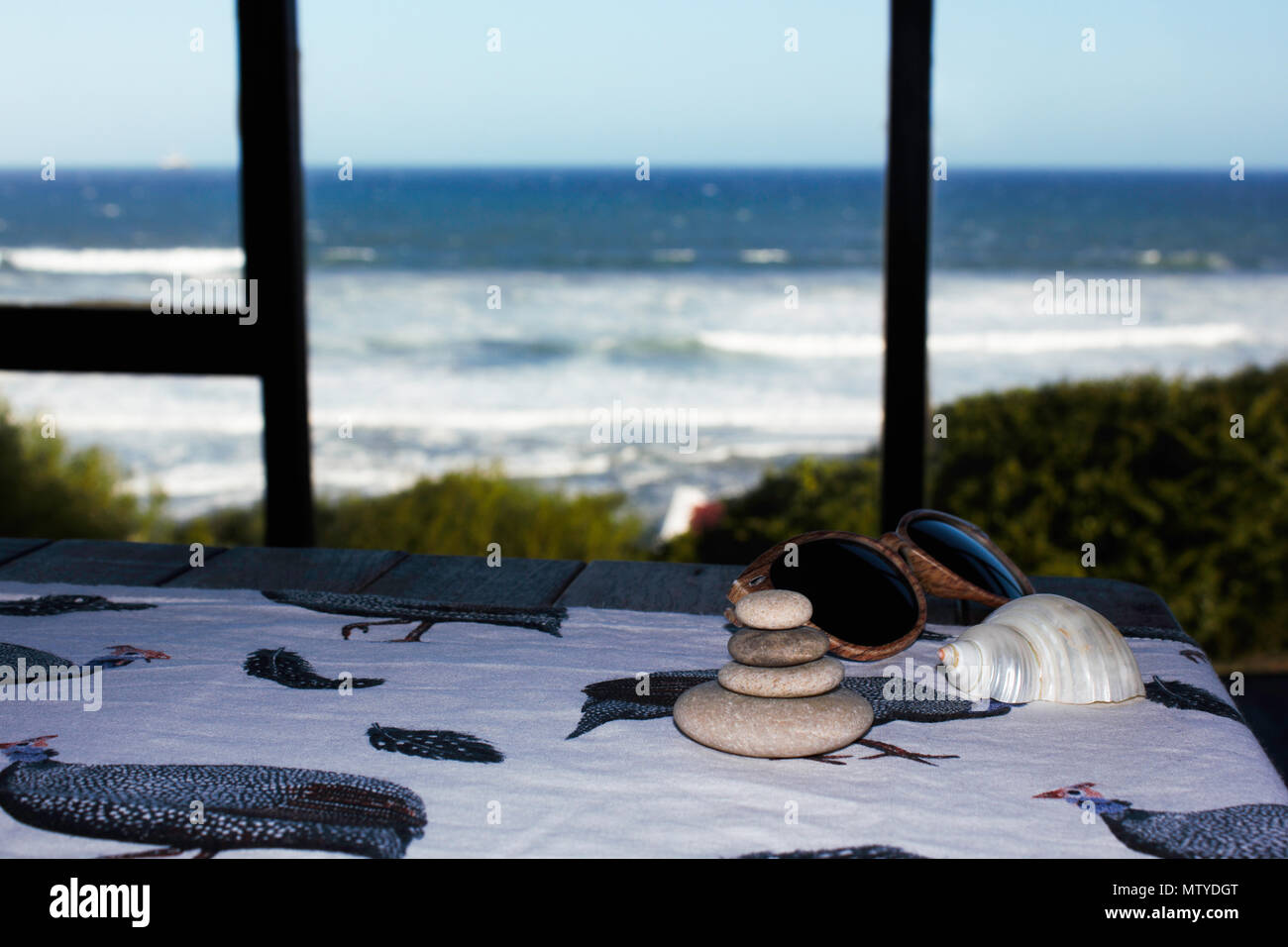 Beach House Vacation Home With Ocean View Stock Photo