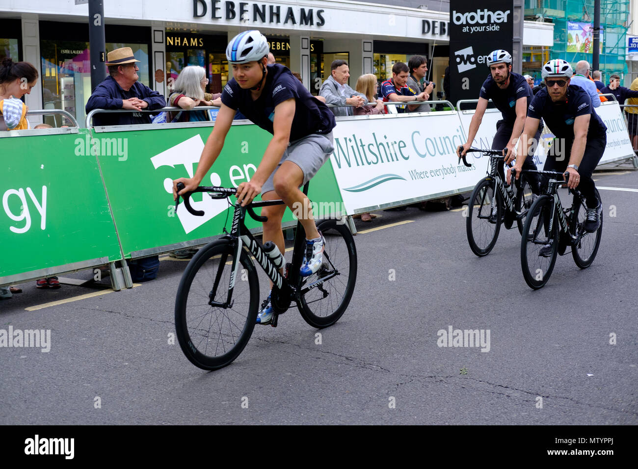 Salisbury, UK. 31st May 2018 Salisbury. Part of the recovery programme for Salisbury after recently nerve agent attack, the city hosted the finals of the elite OVO Energy Tour Series. Wiltshire Council and Salisbury City Council supported the race, which took place in Wiltshire for the first time as part of the Salisbury recovery programme. The prestigious tour reach its exciting climax, when the men's and women's teams race for victory after competing in eight previous rounds in different cities. Credit: © pcp/ Alamy Stock Photo (Default)/Alamy Live News Stock Photo