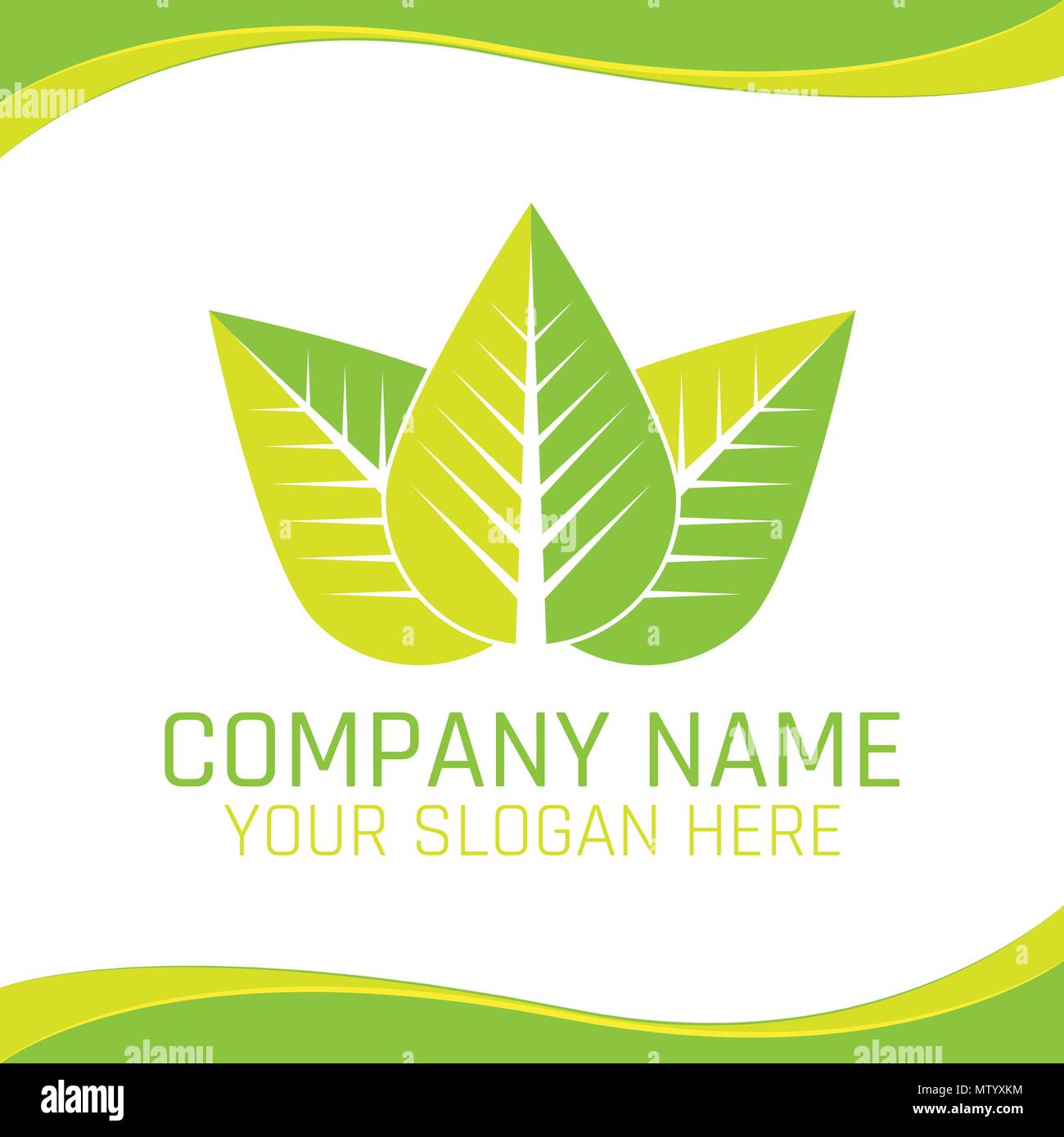 Green Leaf Eco Nature Vegan Logo For Ecology Company Or Health Food Shop Stock Vector Image Art Alamy