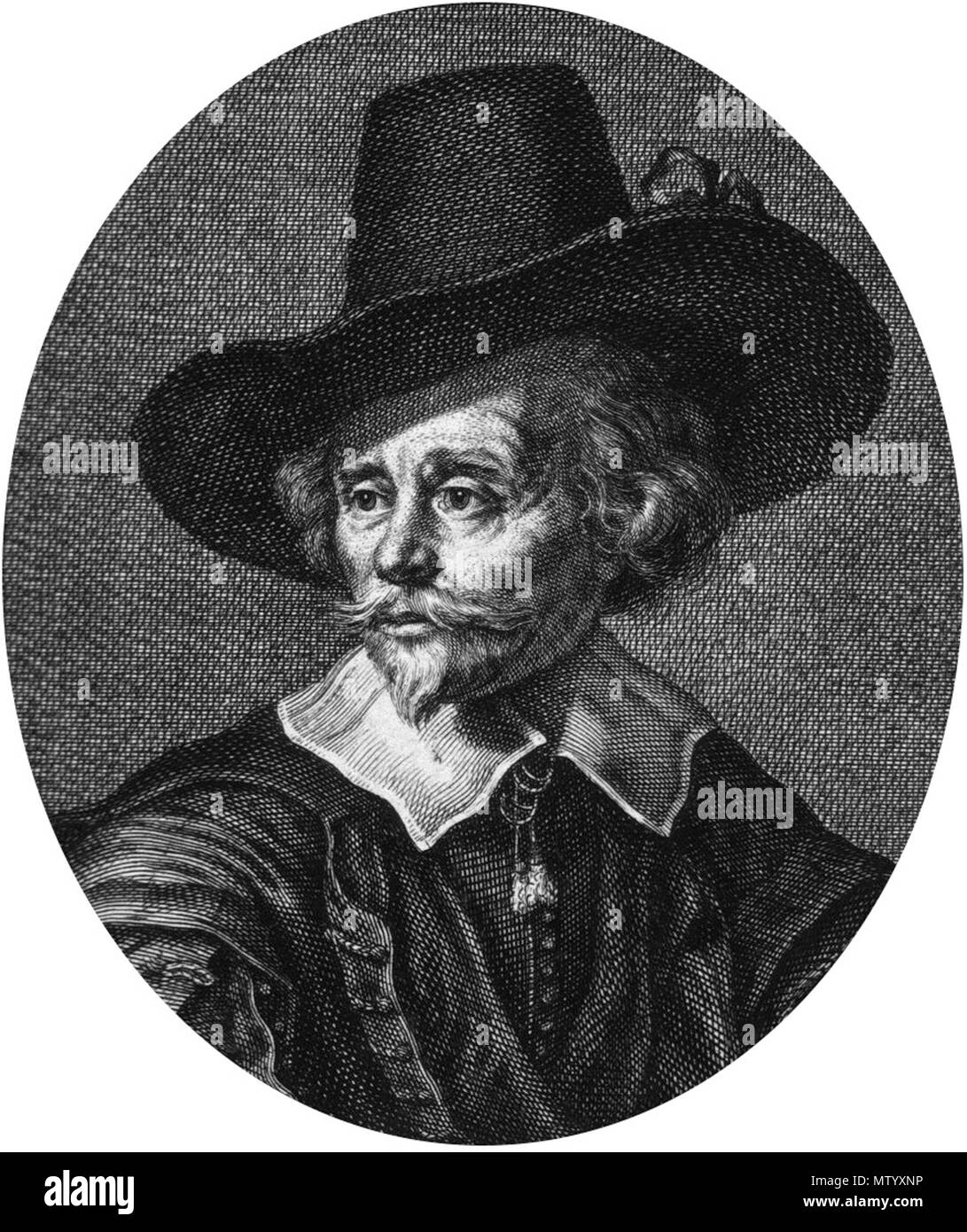 . English: Samuel Coster (16 September 1579, Amsterdam - 1665) . Unknown date. J Houbraken 540 Samuel Coster Stock Photo