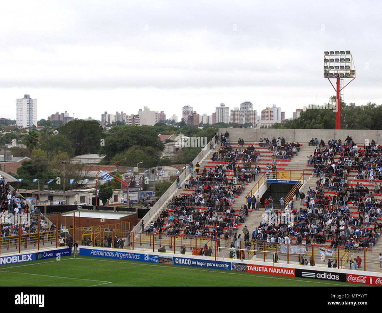 . Español: Skyline de la Ciudad de Resistencia, vista desde el estadio . 21 June 2011. wakazaki 543 Sarmiento03 Stock Photo